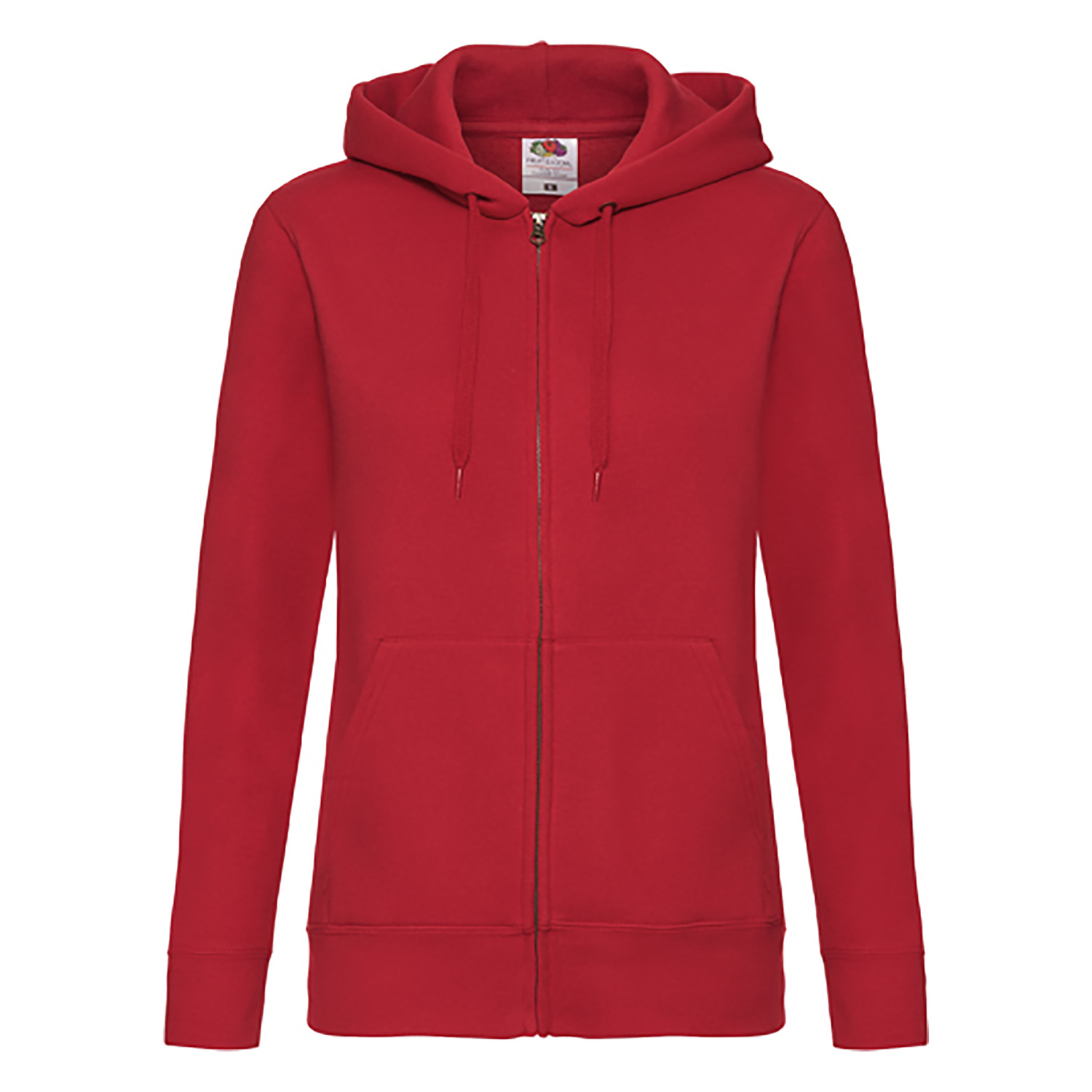 Red hoodie zipped Fruit Of The Loom
