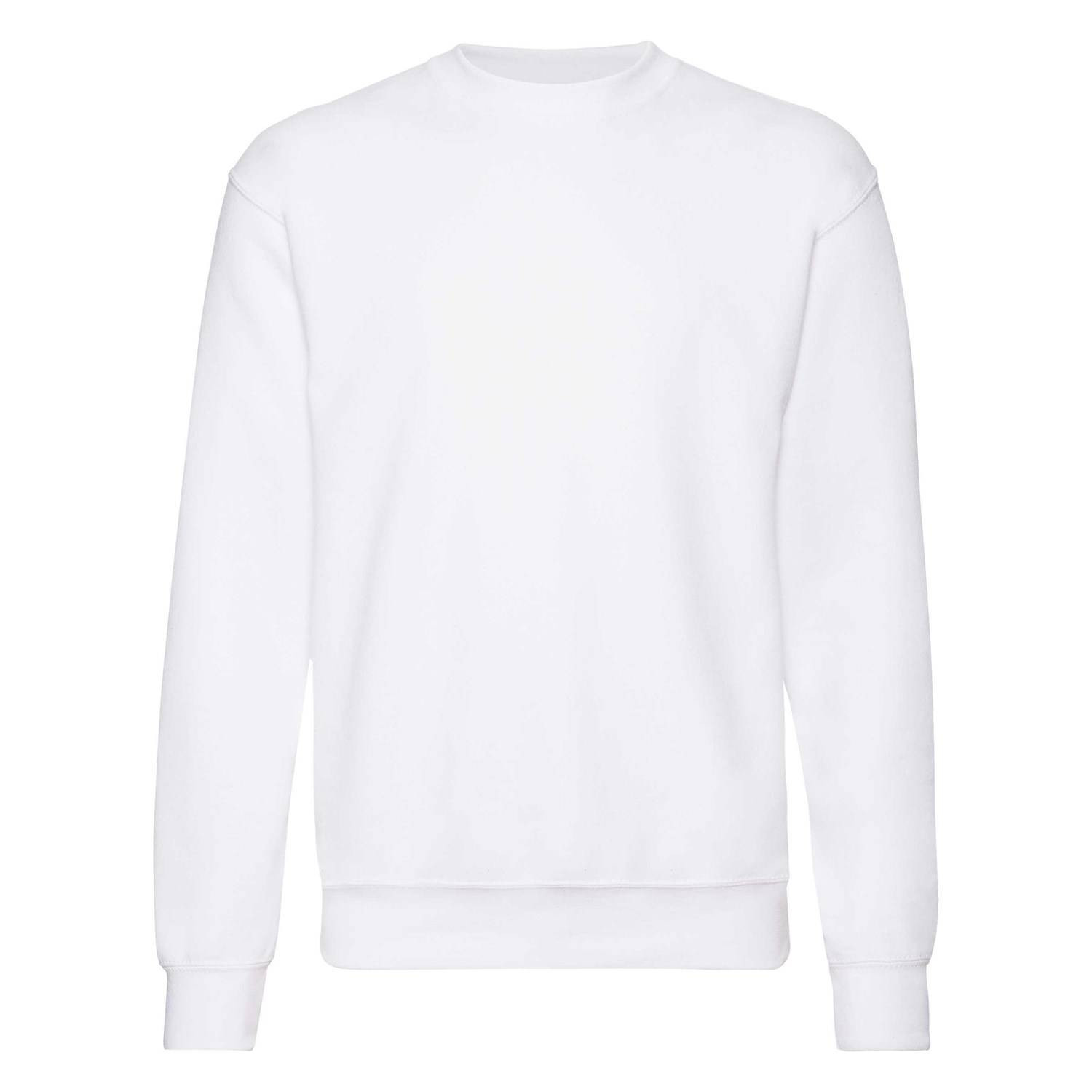 Men&#039;s White Sweatshirt Set-in Sweat Fruit of the Loom
