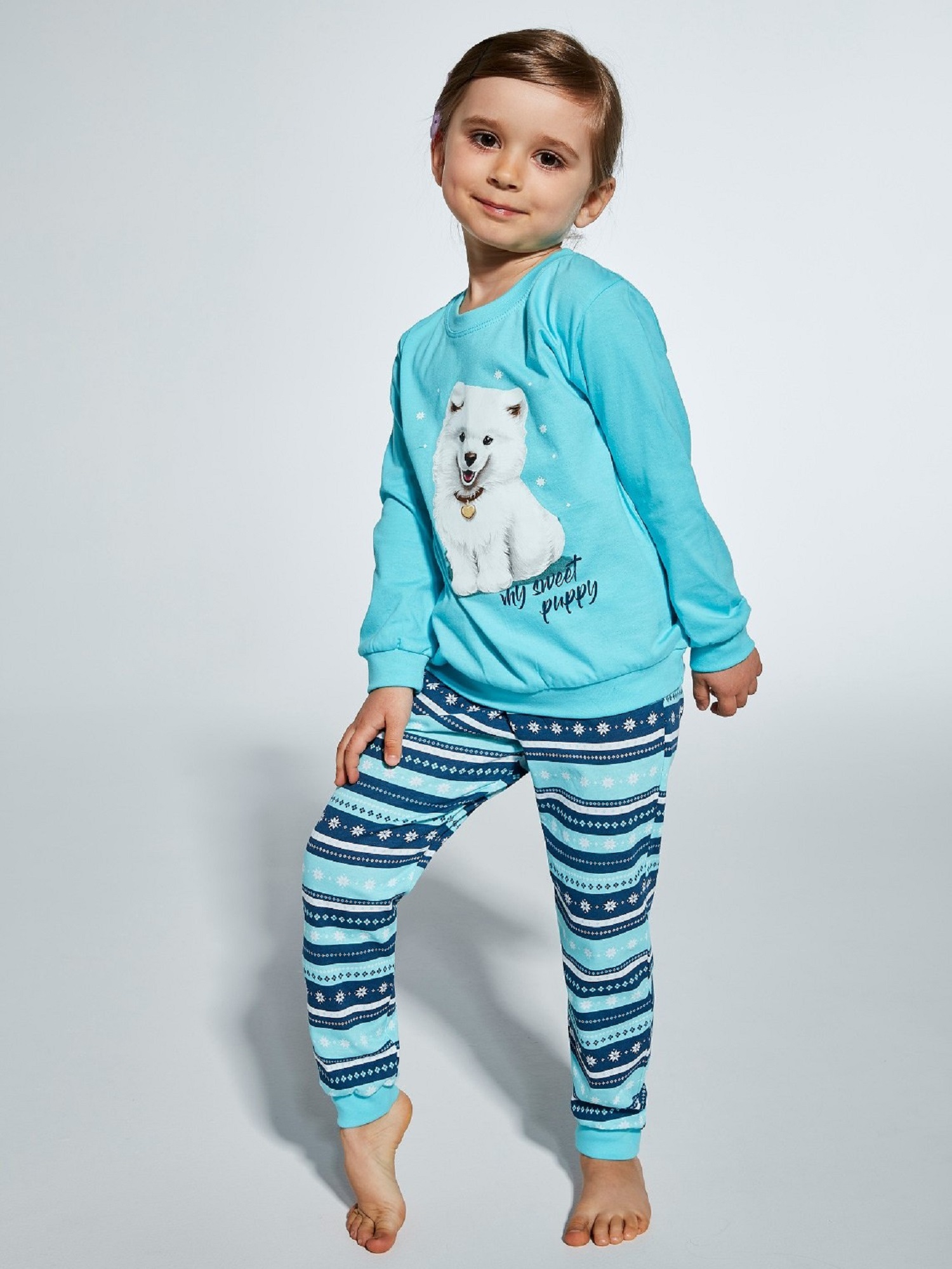 Pyjamas Cornette Kids Girl 594/166 Sweet Puppy length/r 86-128 turquoise
