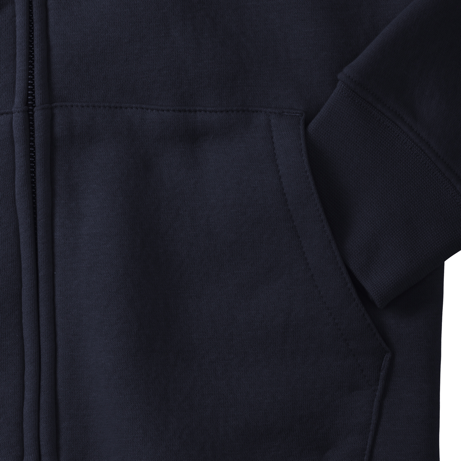 Navy blue women&#039;s sweatshirt with hood and zipper Authentic Russell