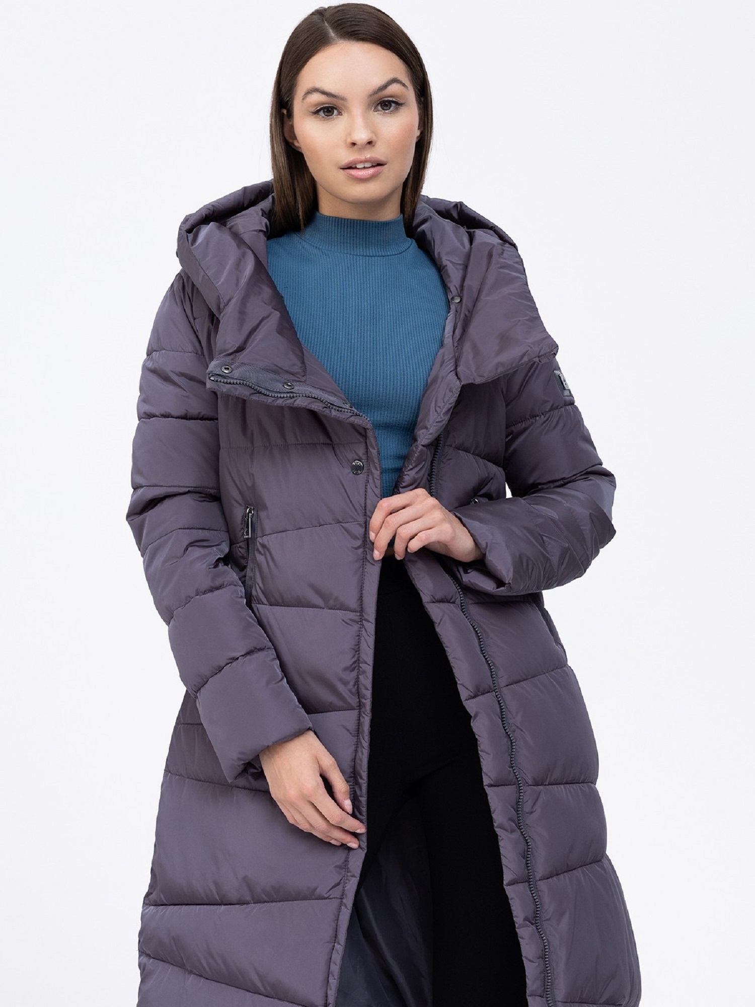 Levně Grey hooded winter coat TIFFI-FIFI MERIBEL