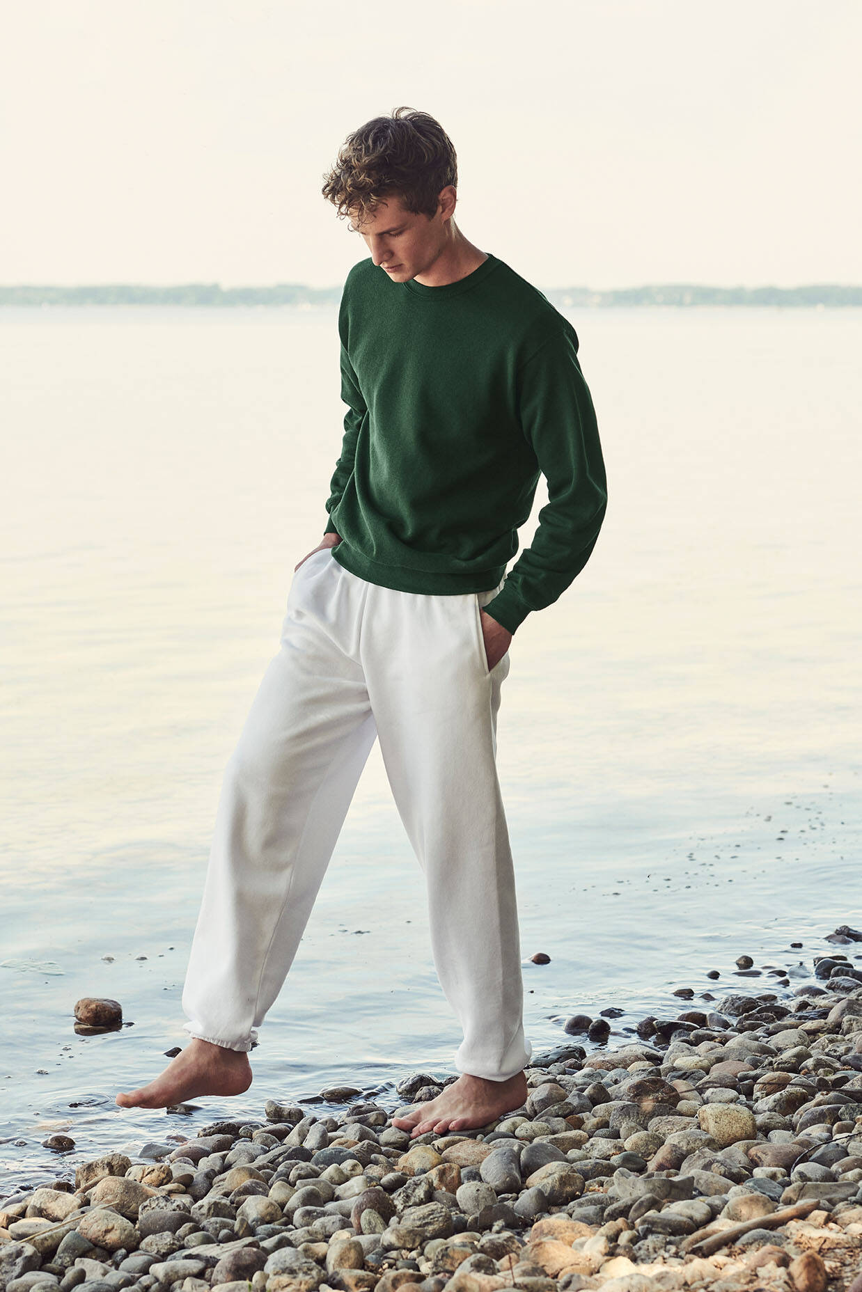 Green Men's Set-in Sweat Fruit of the Loom