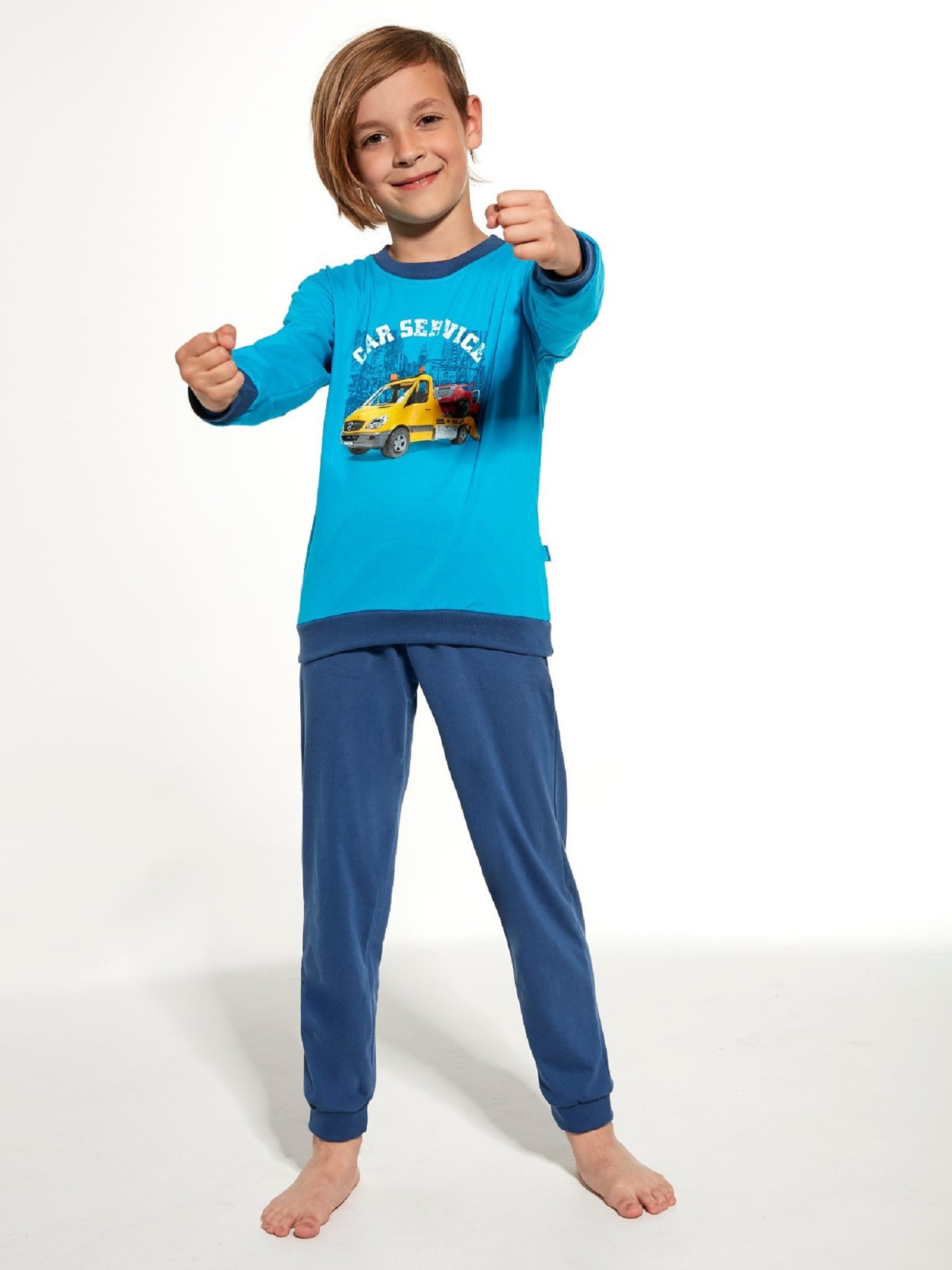 Levně Pyjamas Cornette Kids Boy 477/130 Car Service 86-128 turquoise