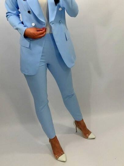 Blue elegant fabric pants LIVIEN