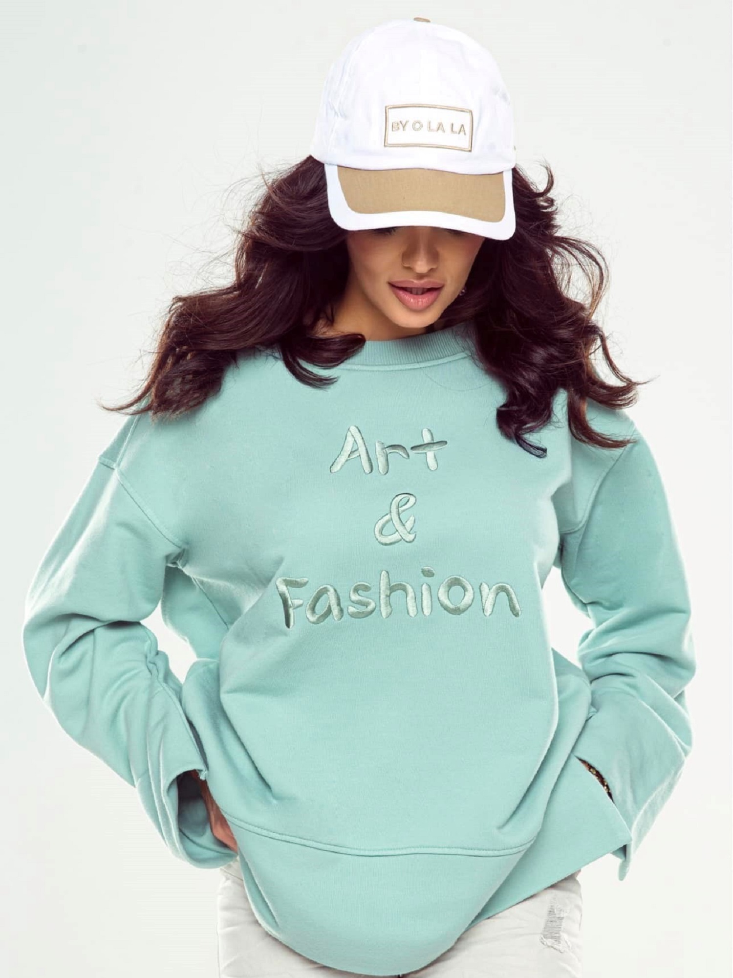 Celadon Sweatshirt By O La La Cxp1257.fadedgreen