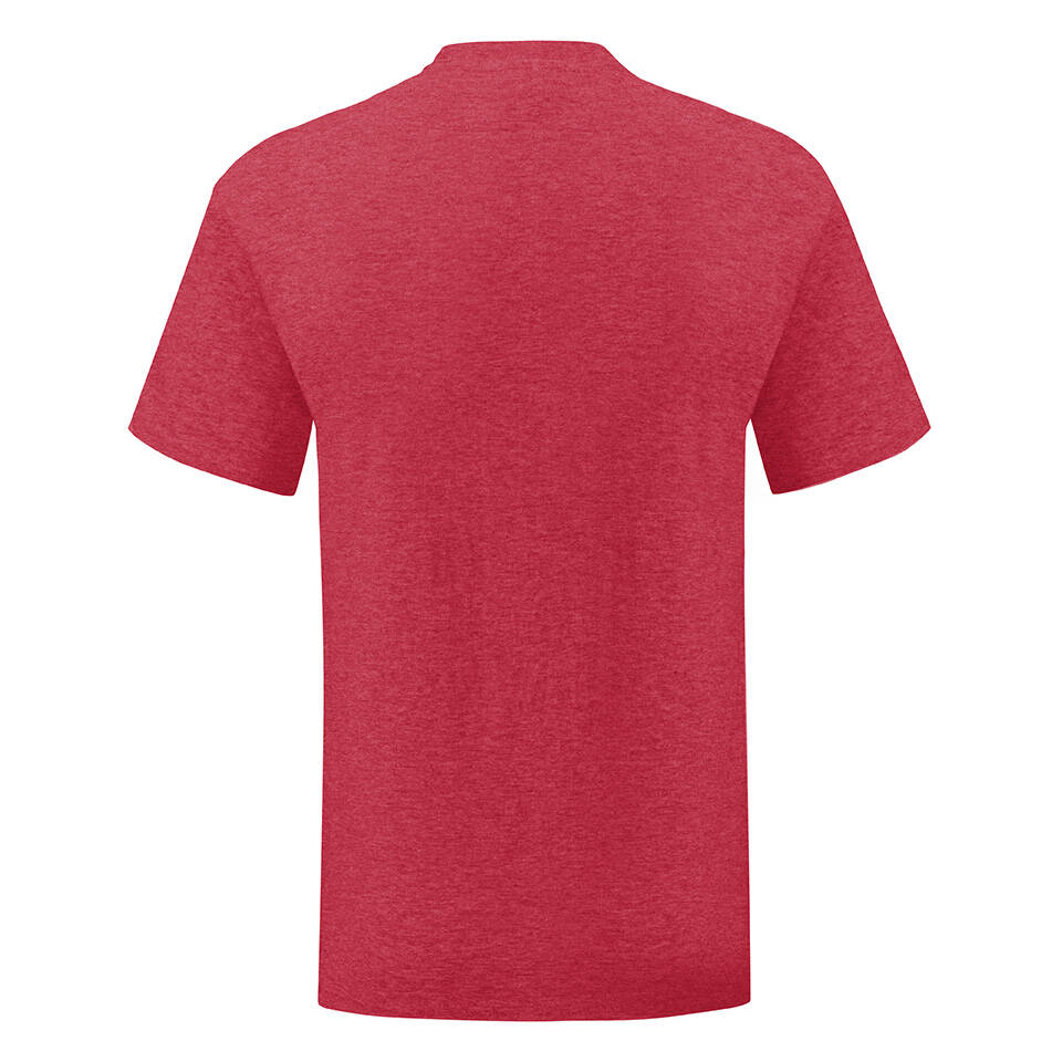 Red men's t-shirt in combed cotton Iconic with Fruit of the Loom sleeve