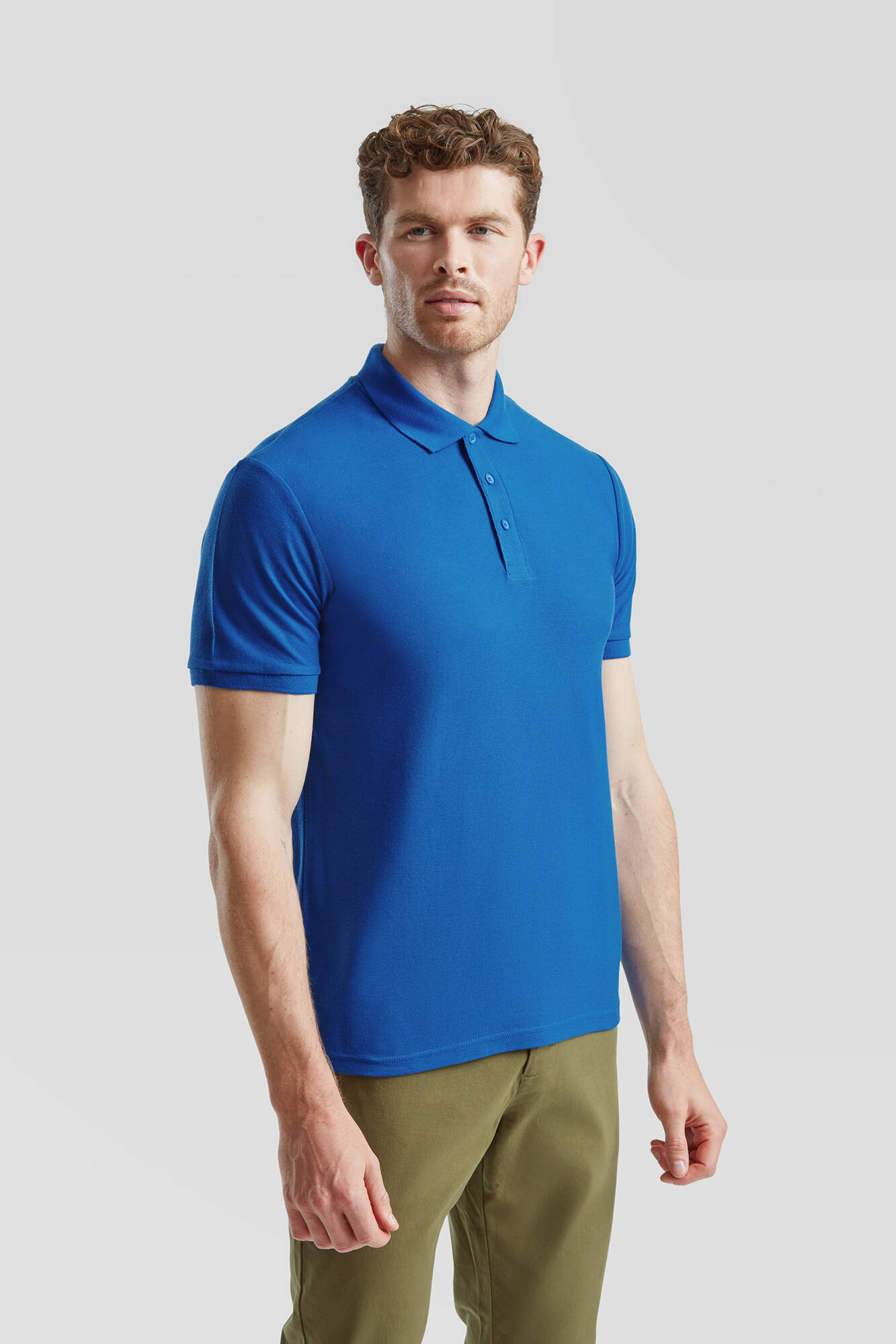 Niebieska koszulka męska polo Tailored Fit Friut of the Loom