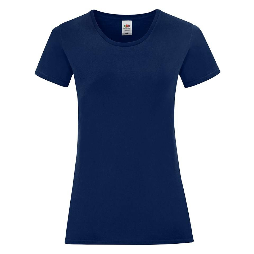 Navy blue Iconic women's t-shirt in combed cotton Fruit of the Loom