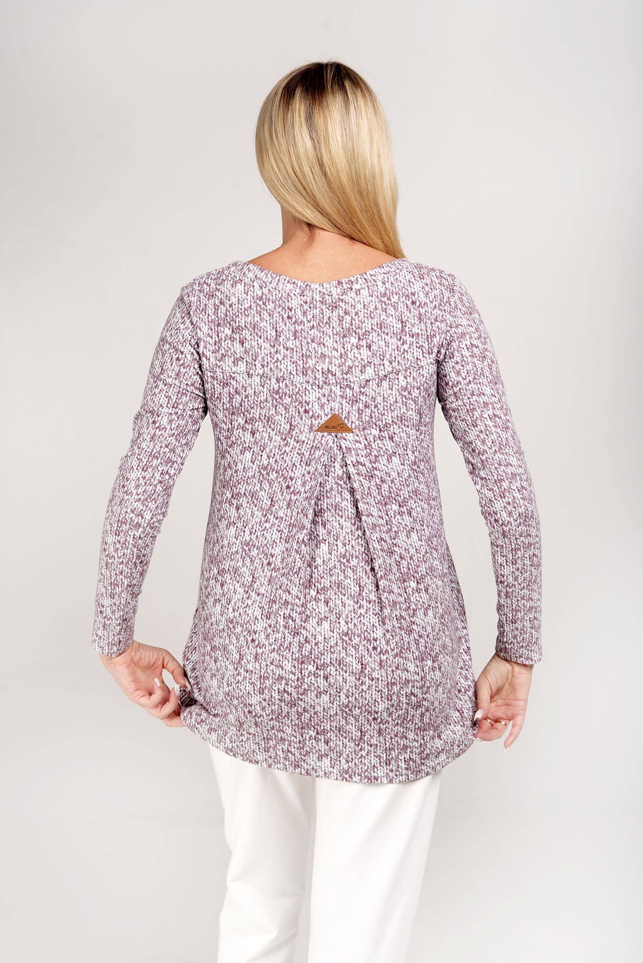 Purple blouse with sweater print mi... Me