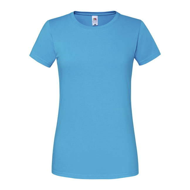 Iconic 195 Ringspun Premium Premium Fruit of the Loom Blue T-shirt