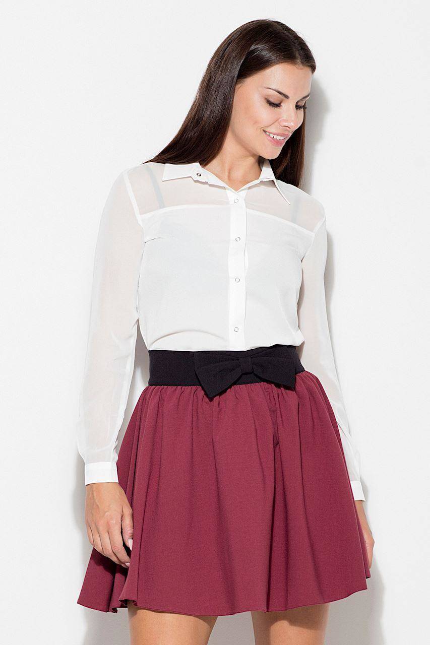 Mini flared skirt with a bow Katrus burgundy