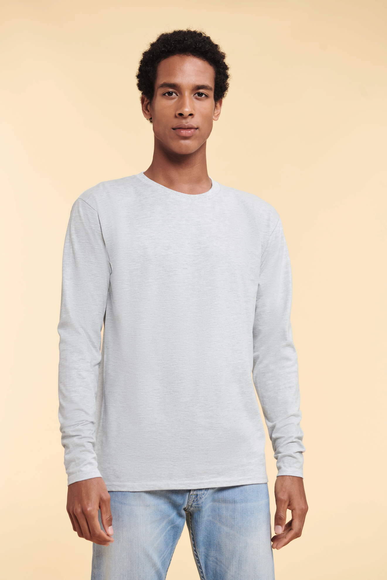 Szary koszulka męska Iconic 195 Ringspun Premium Fruit of the Loom