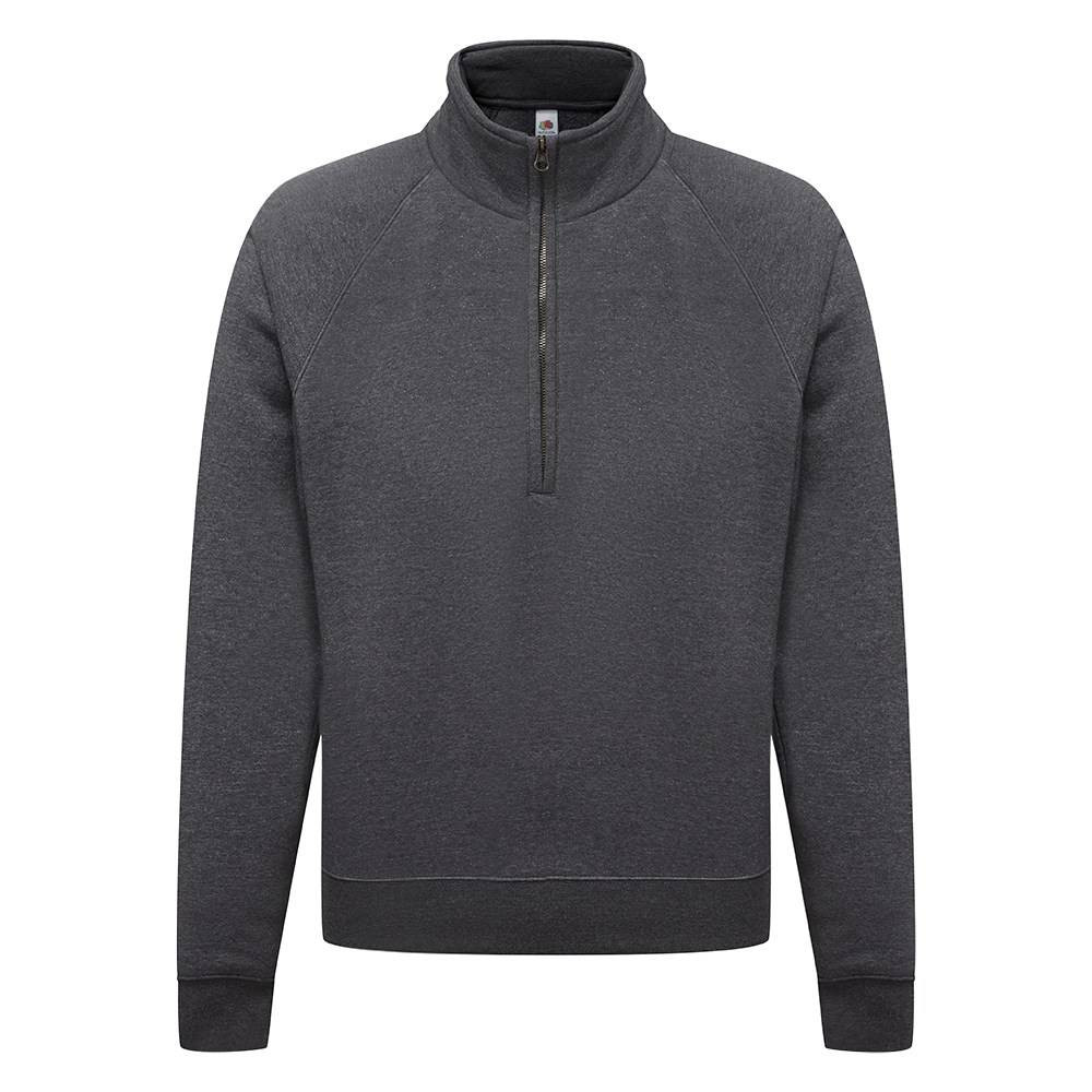 Grey Men's Sweatshirt Zip Neck Sweat Fruit of the Loom