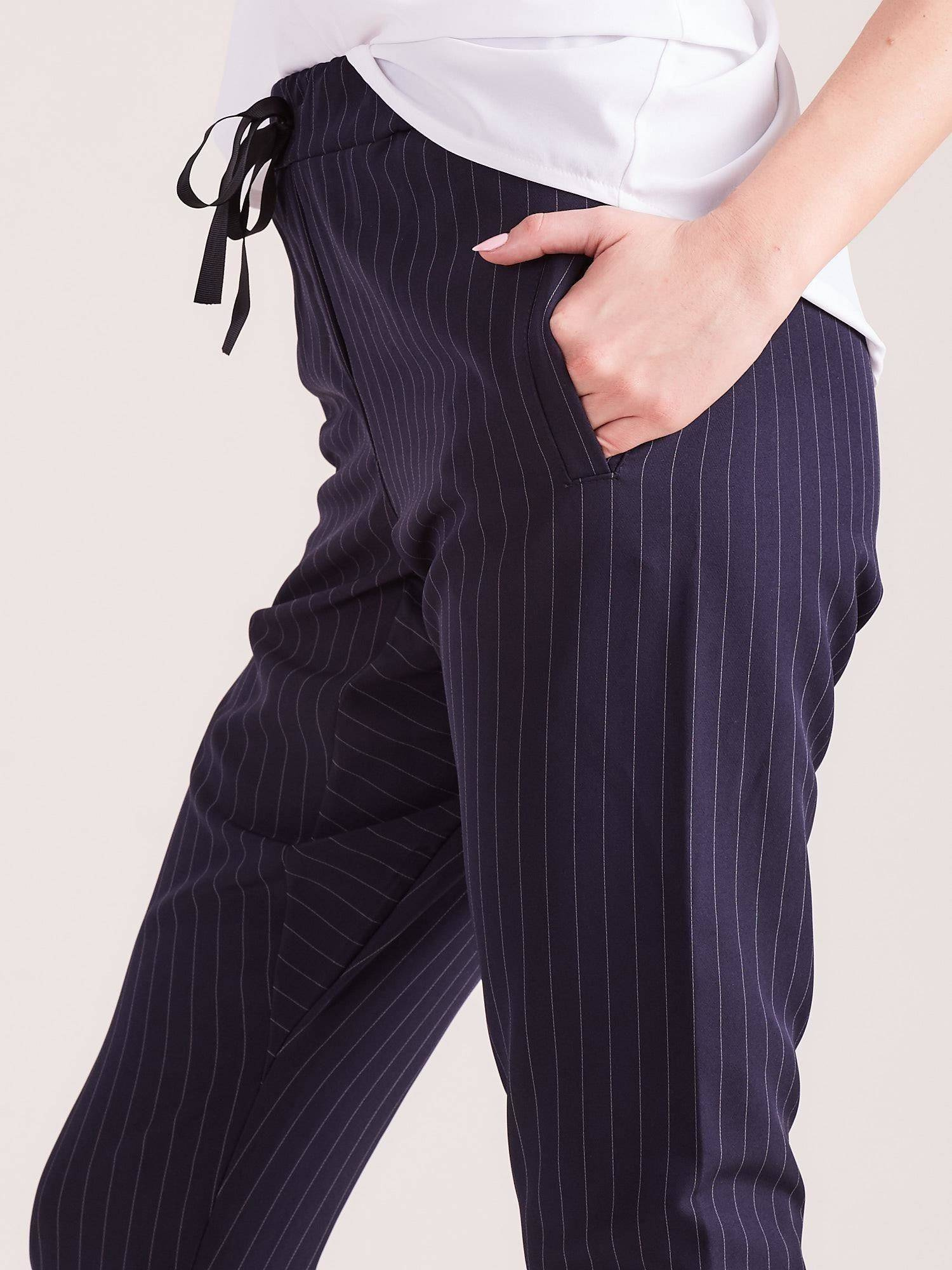 Navy pants 7/8 with white pinstripes Yups