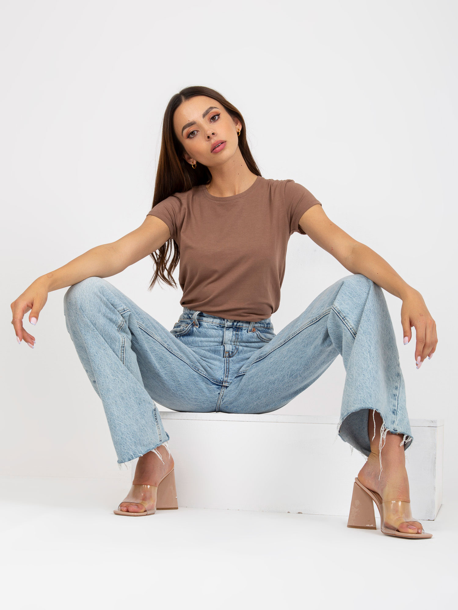 Cappuccino cotton women's t-shirt BASIC