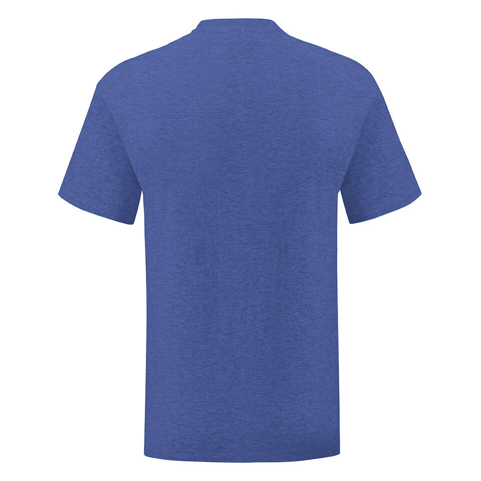 Blue Iconic Combed Cotton T-shirt with Fruit of the Loom Sleeve