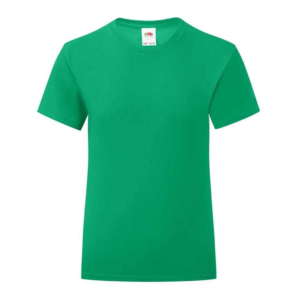 Levně Iconic Fruit of the Loom Girls' Green T-shirt