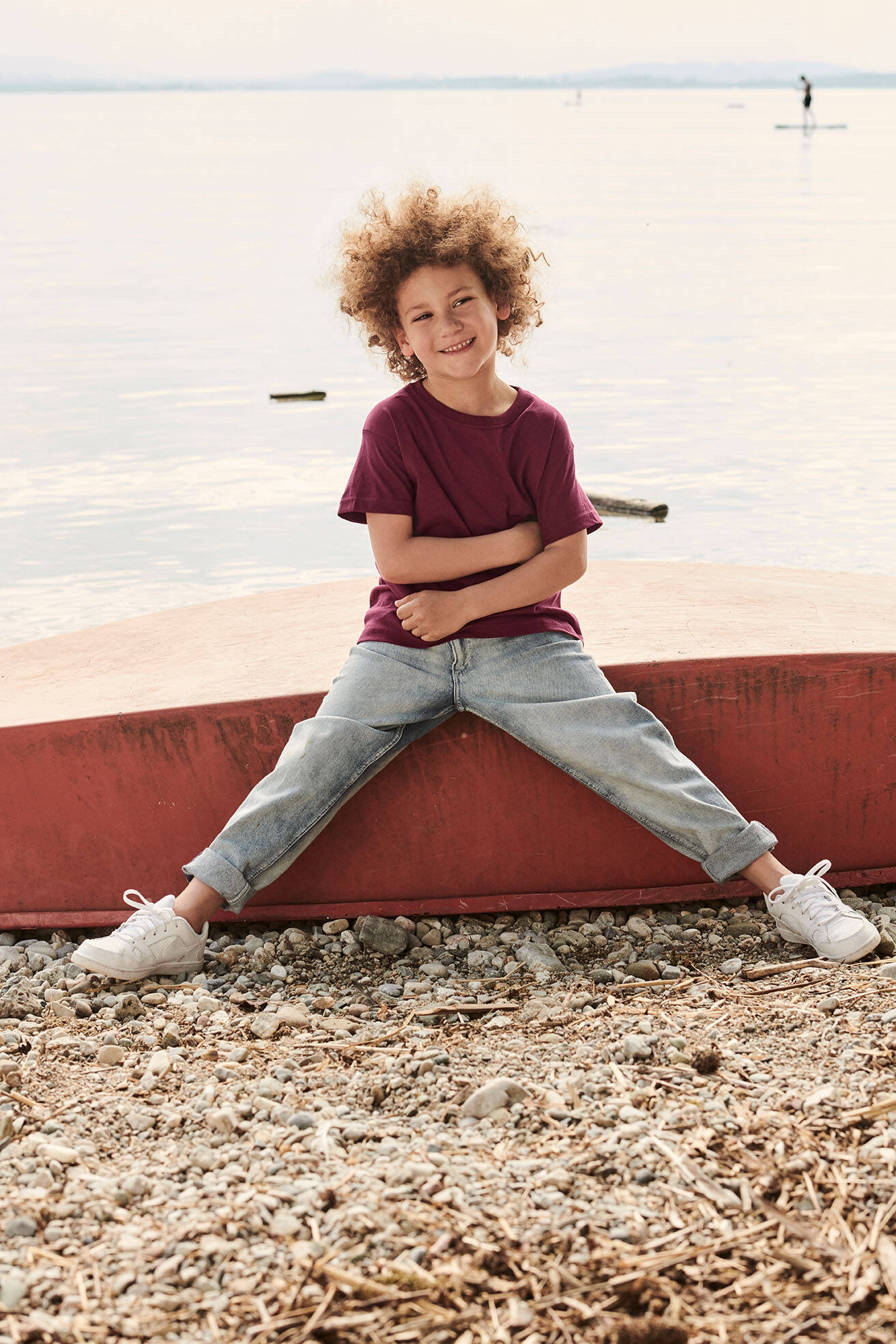 Burgundy Fruit of the Loom Cotton T-shirt