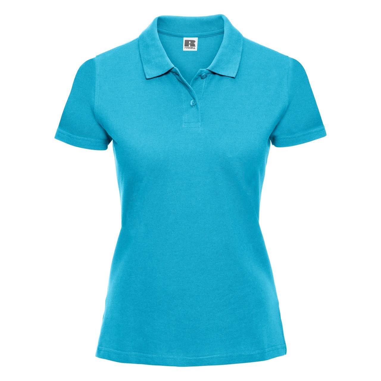 Levně Turquoise Women's Polo Shirt 100% Cotton Russell
