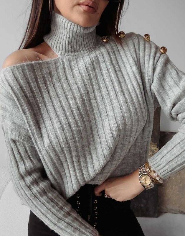Grey turtleneck ASHLEY 2023 OLAVOGA