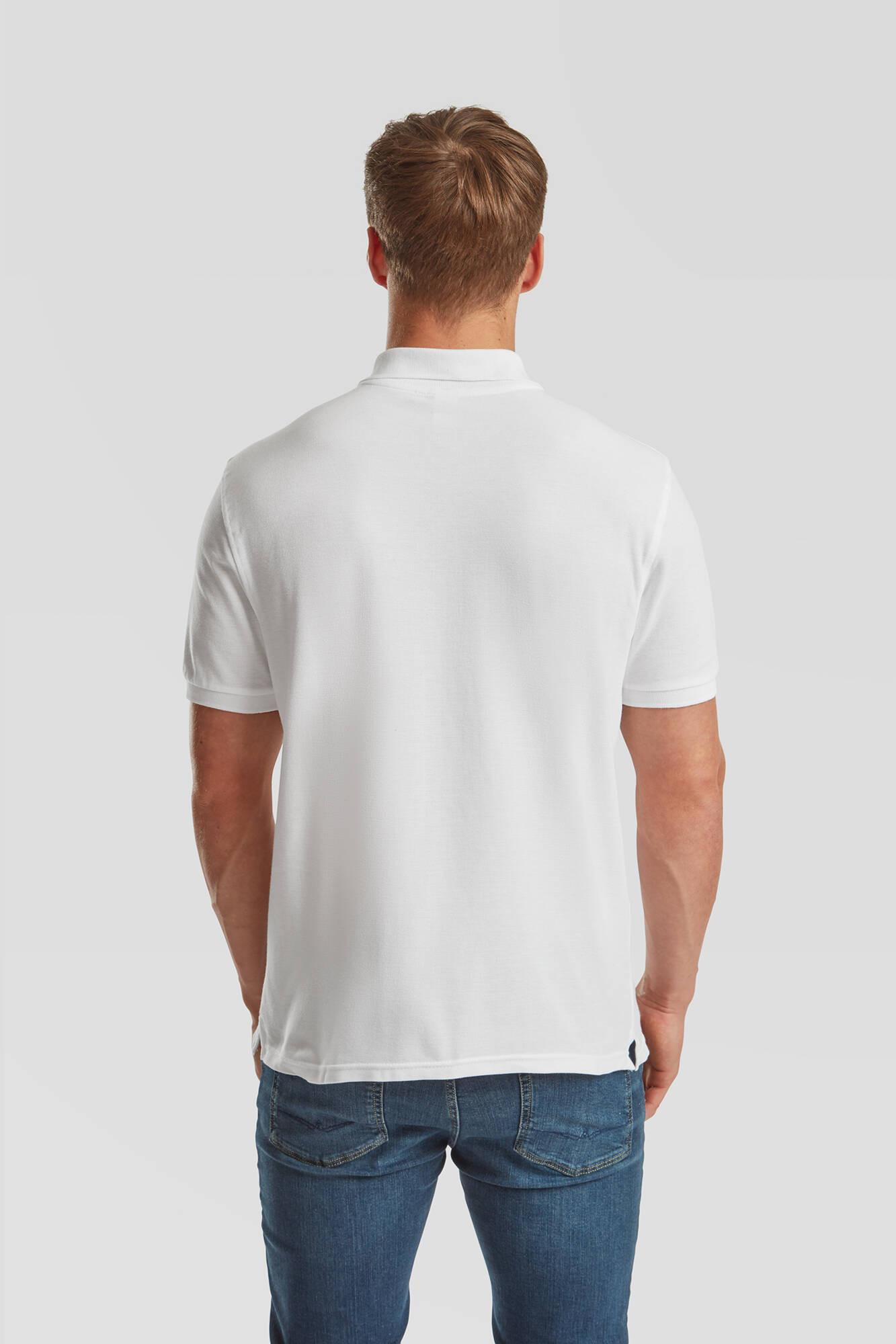White Men's T-shirt Iconic Polo 6304400 Friut of the Loom