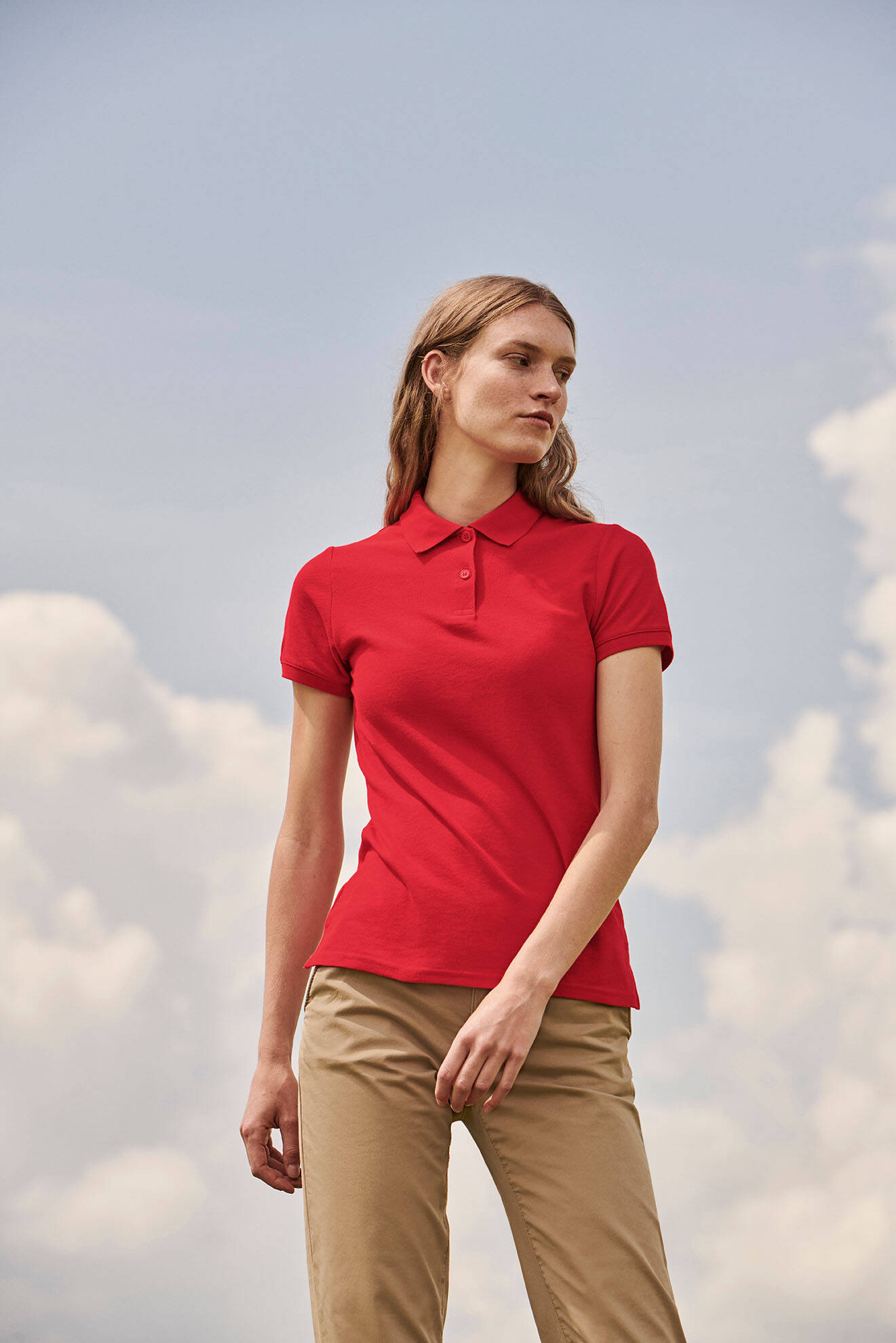 Red Polo Shirt 65/35 Polo Fruit of the Loom