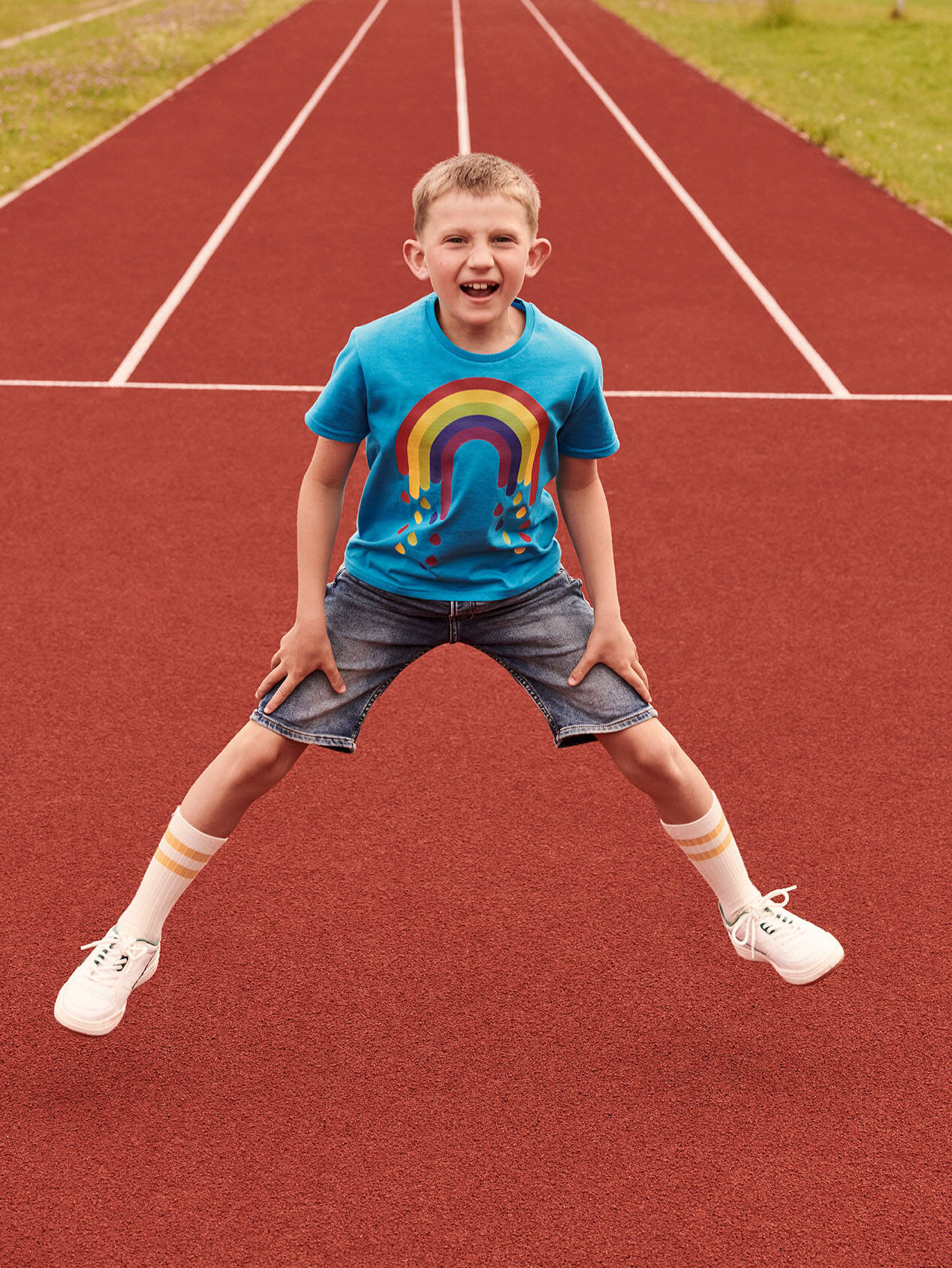 Blue children's t-shirt in combed cotton Fruit of the Loom