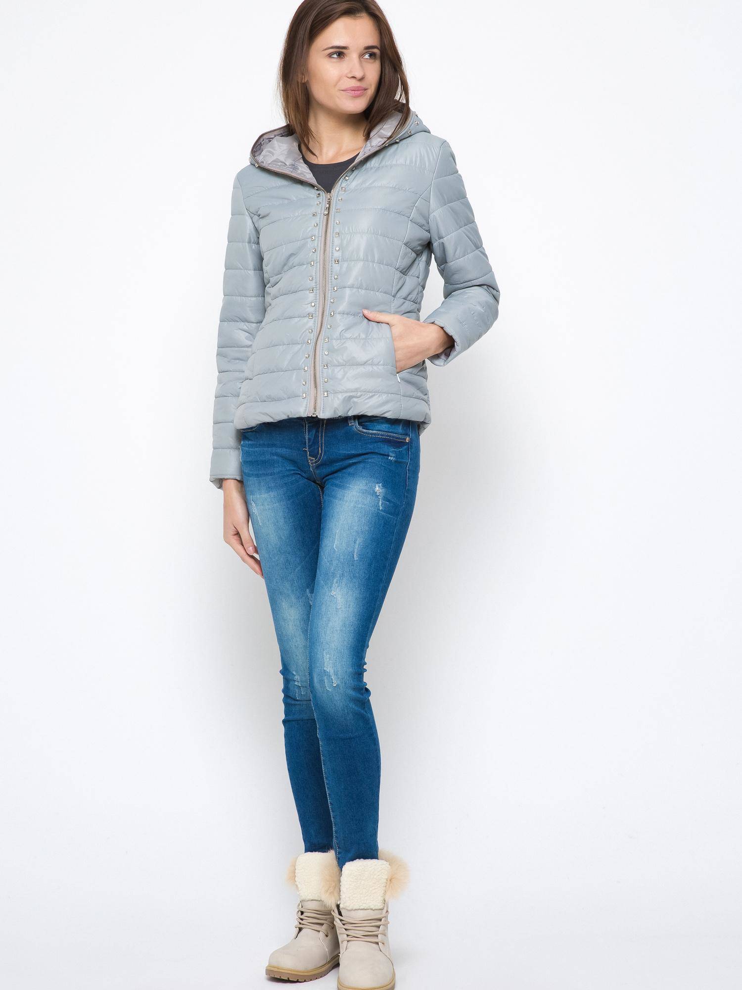 Jacket decorated with studs gray