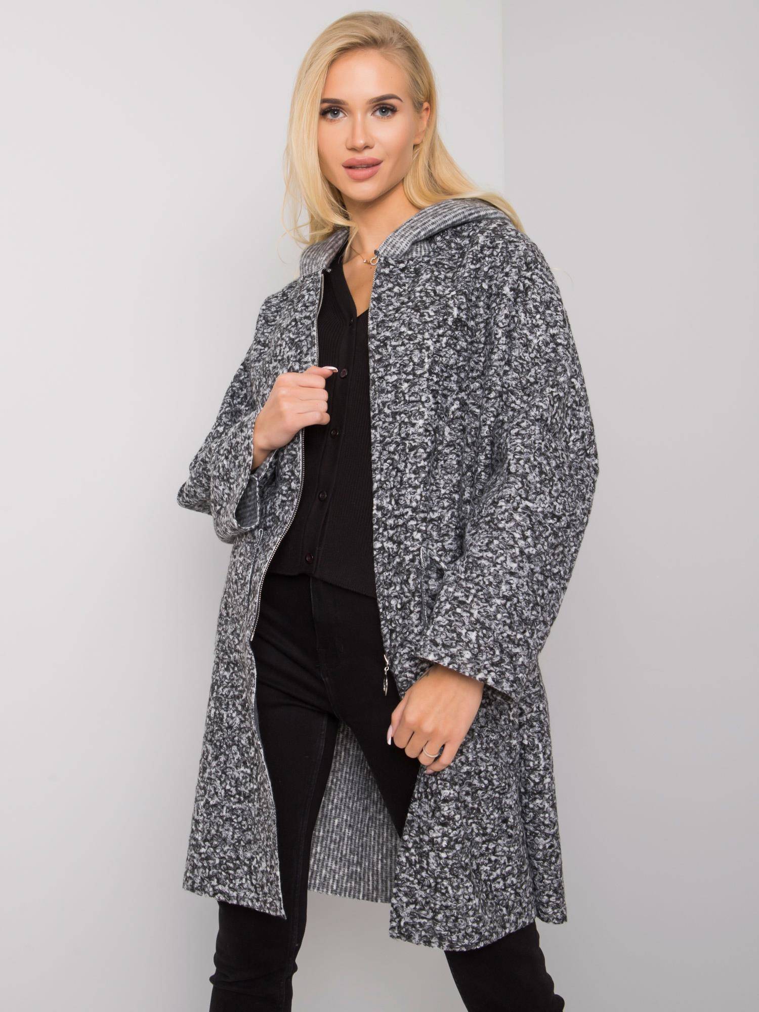 Coat Grey Och Bella BI-21715. R03