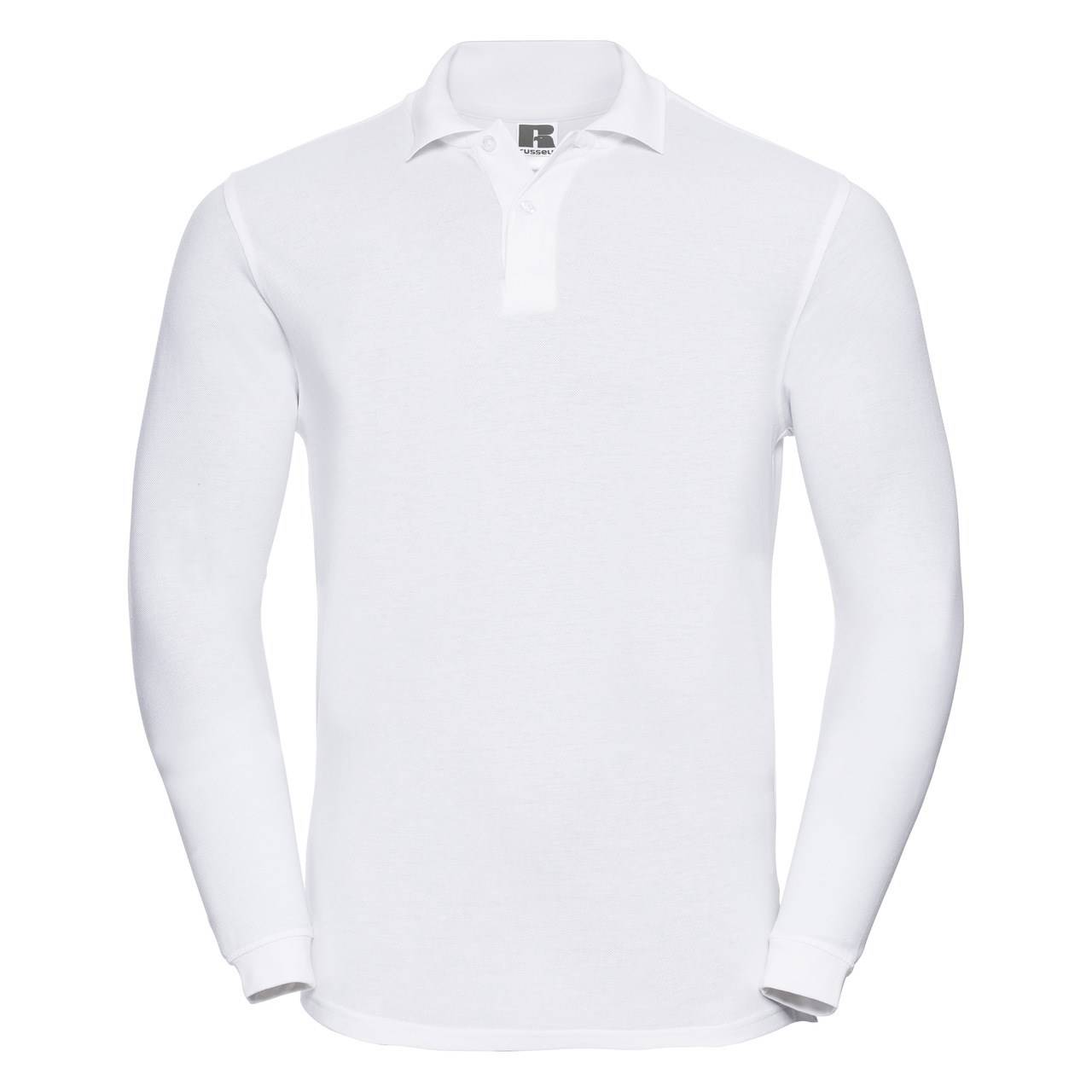 Levně White Russell Long Sleeve Polo Shirt