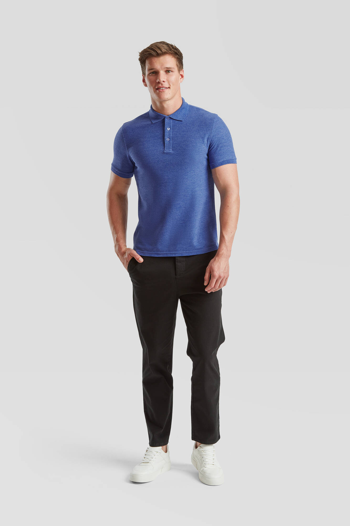 Niebieska koszulka męska Iconic Polo Friut of the Loom