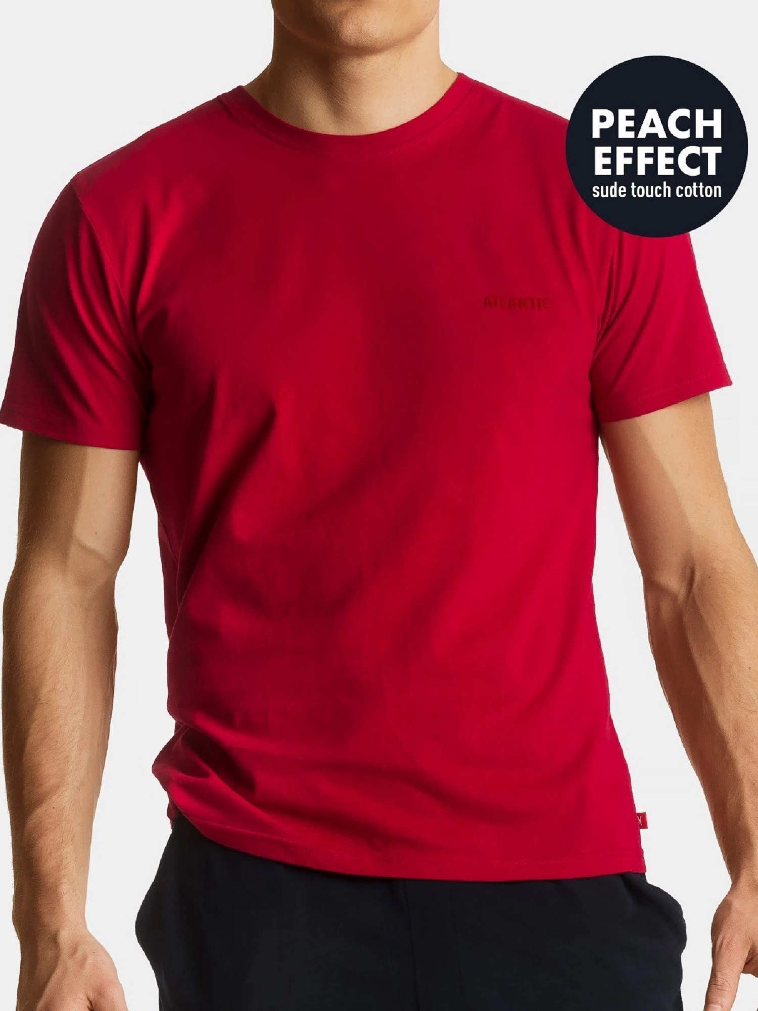 Mens T-shirt with short sleeves ATLANTIC - red