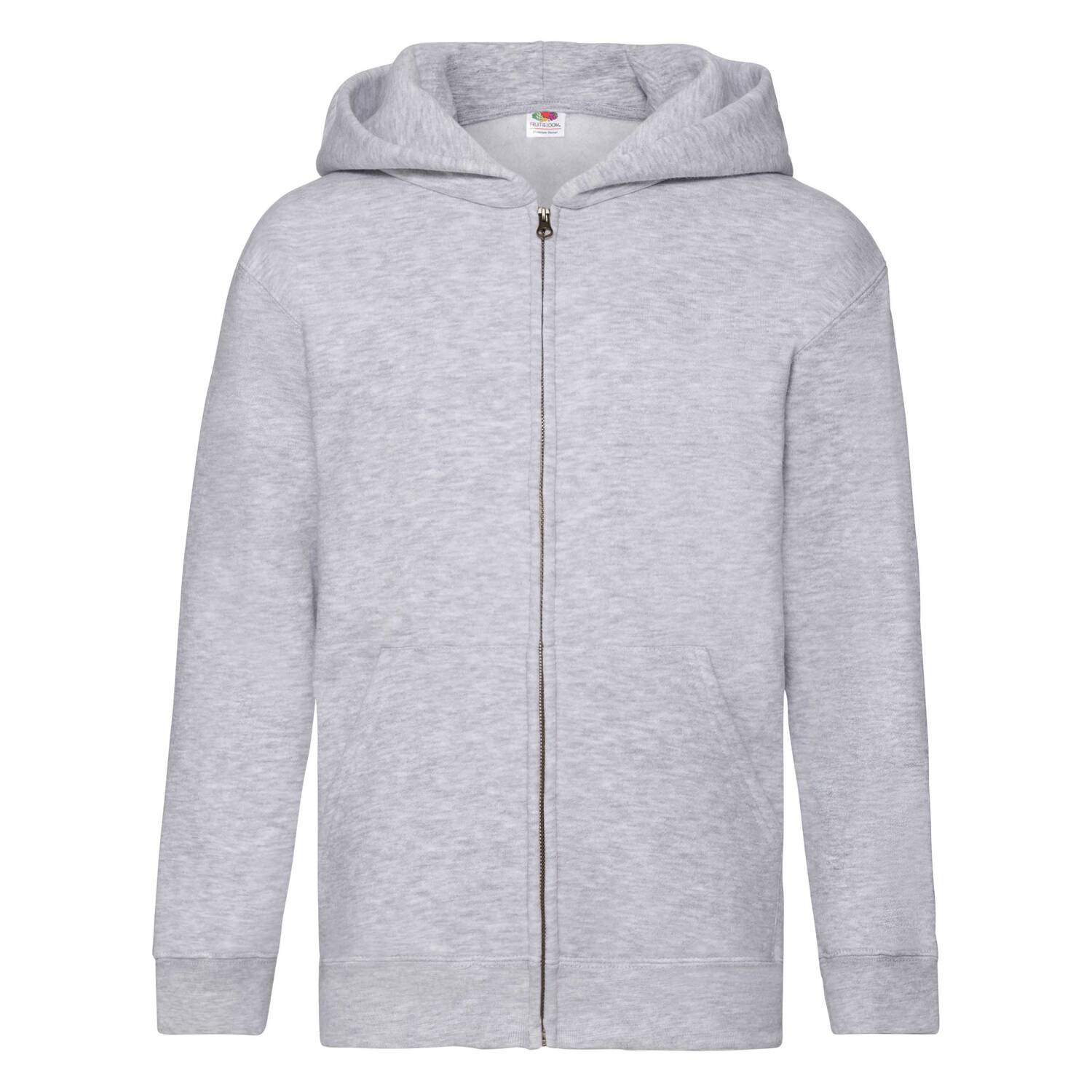 Szara bluza dziecięca z kapturem Zip Through Hooded Sweat Fruit of the Loom