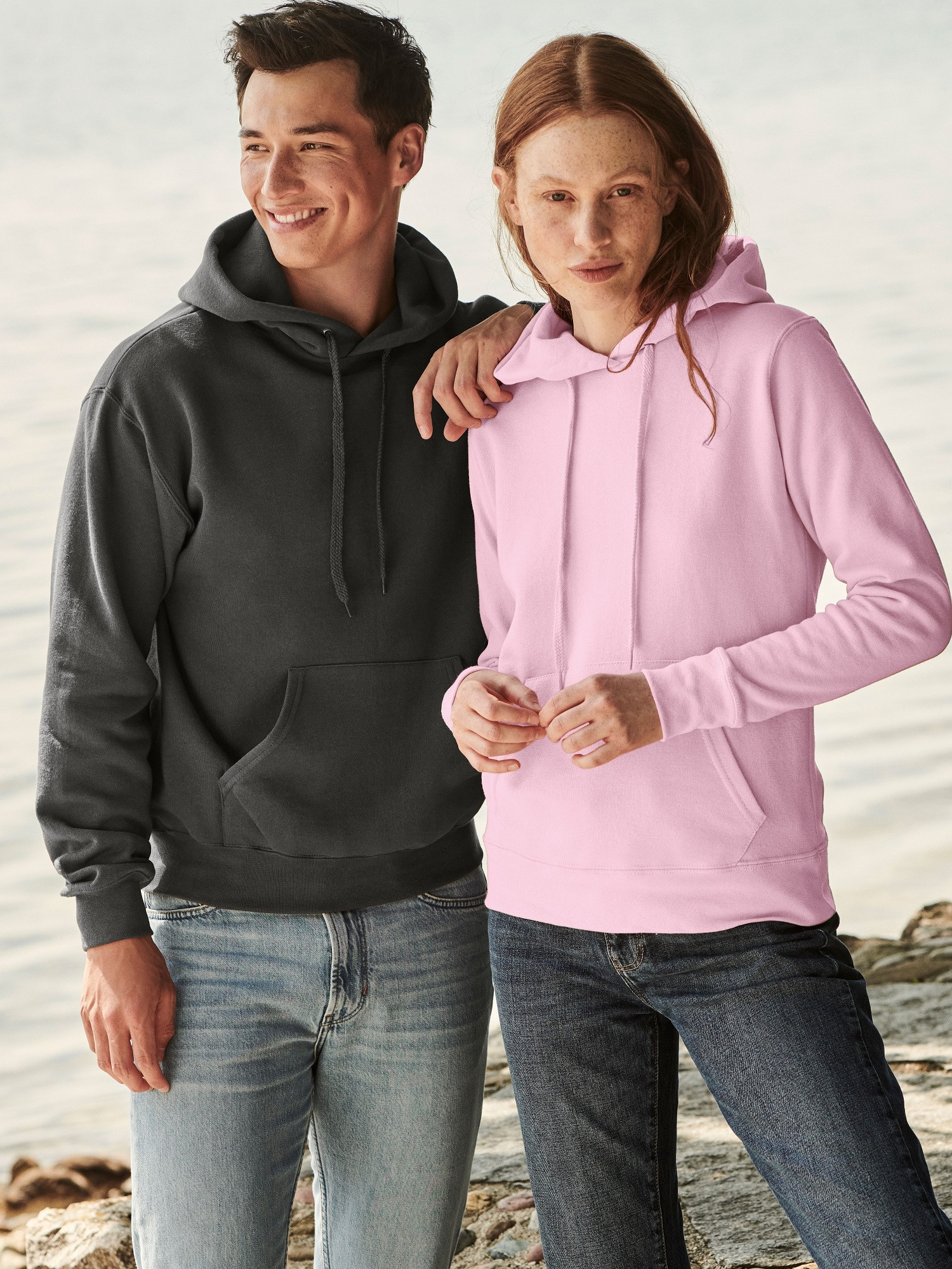 Pink Hooded Sweat Fruit of the Loom