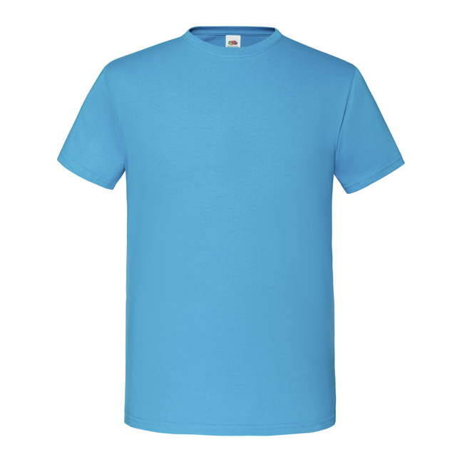 Blue Iconic Combed Cotton T-shirt with Fruit of the Loom Sleeve