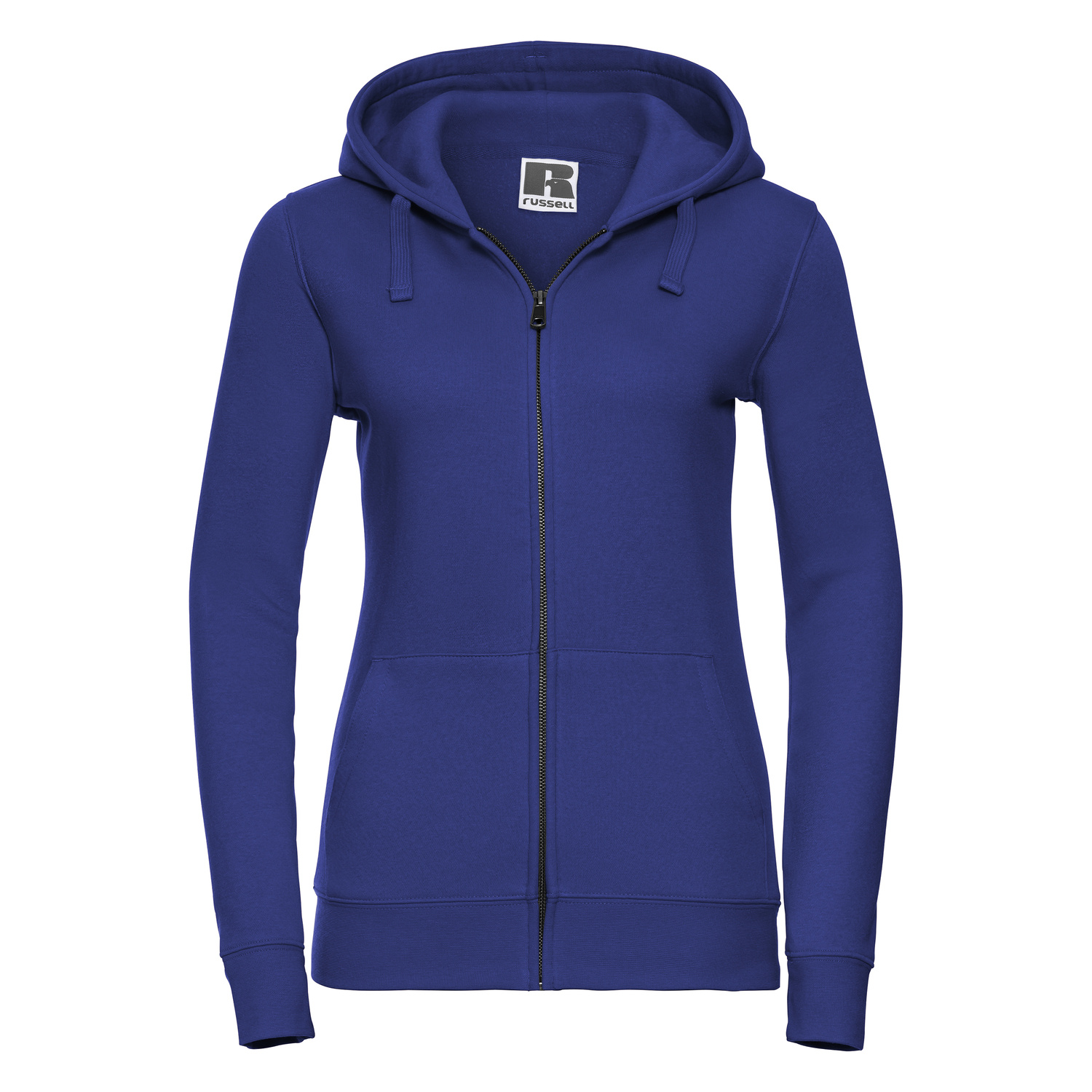Blue women's hoodie with Authentic Russell zipper