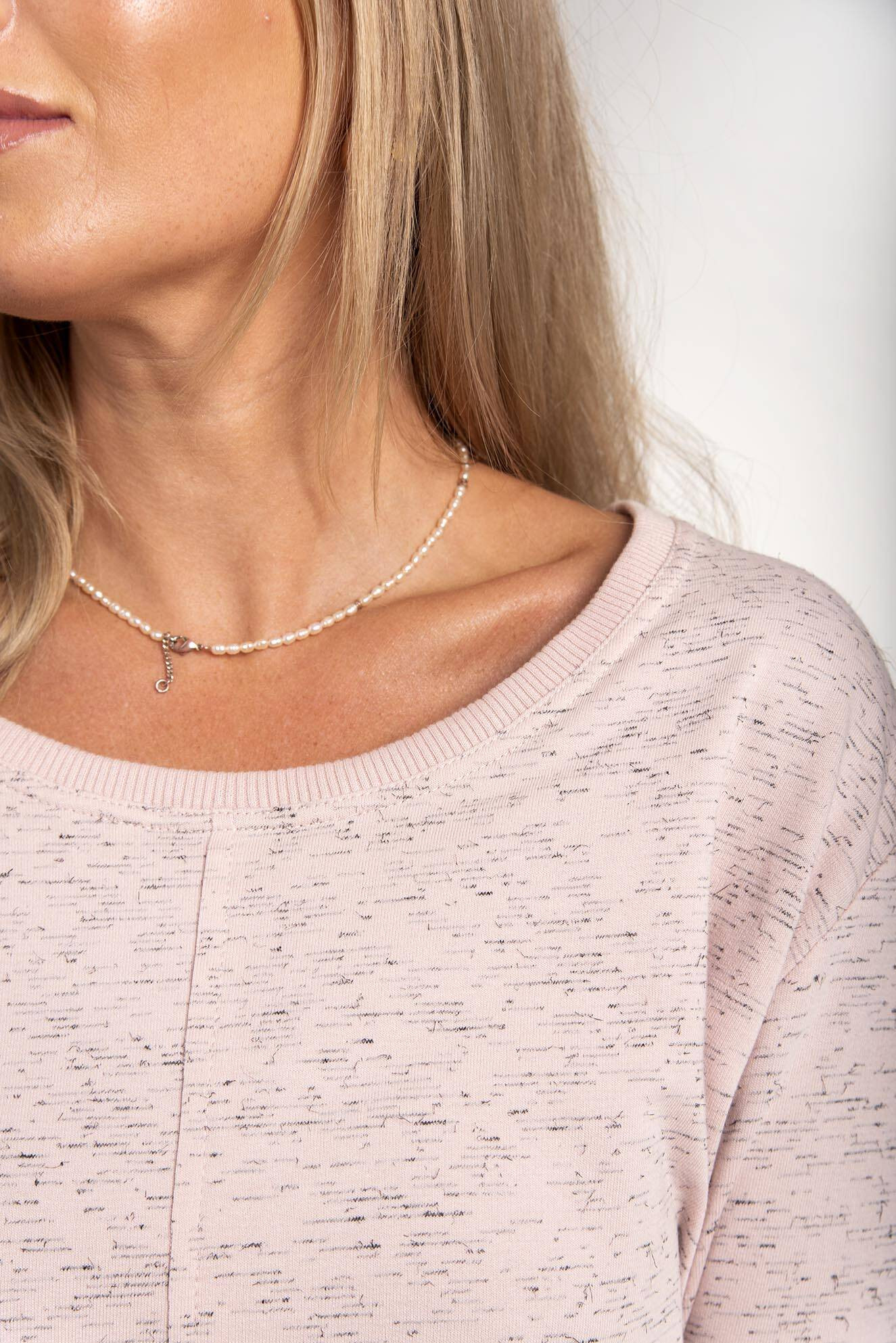 Powder pink speckled blouse with me... Me