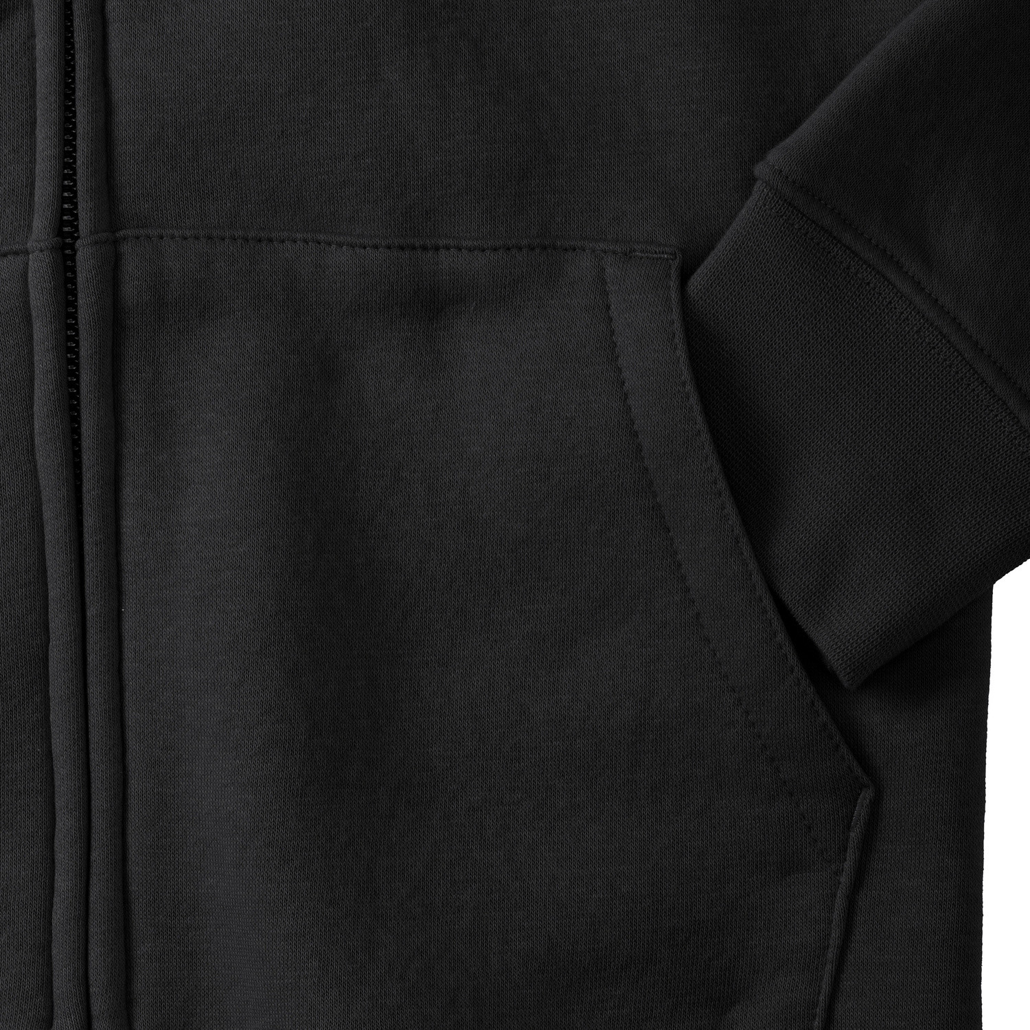 Black women's sweatshirt with hood and zipper Authentic Russell