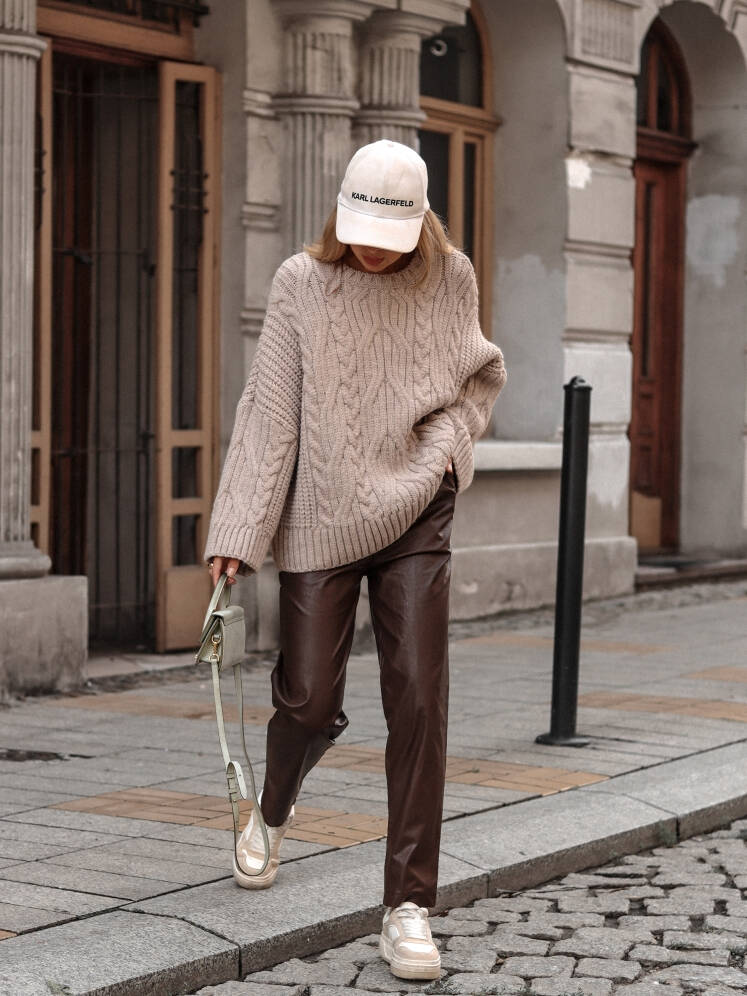 Beige sweater with braids Cocomore