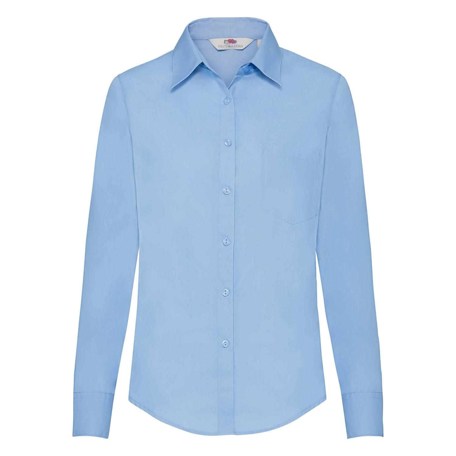 Blue women&#039;s poplin shirt classic Fruit Of The Loom