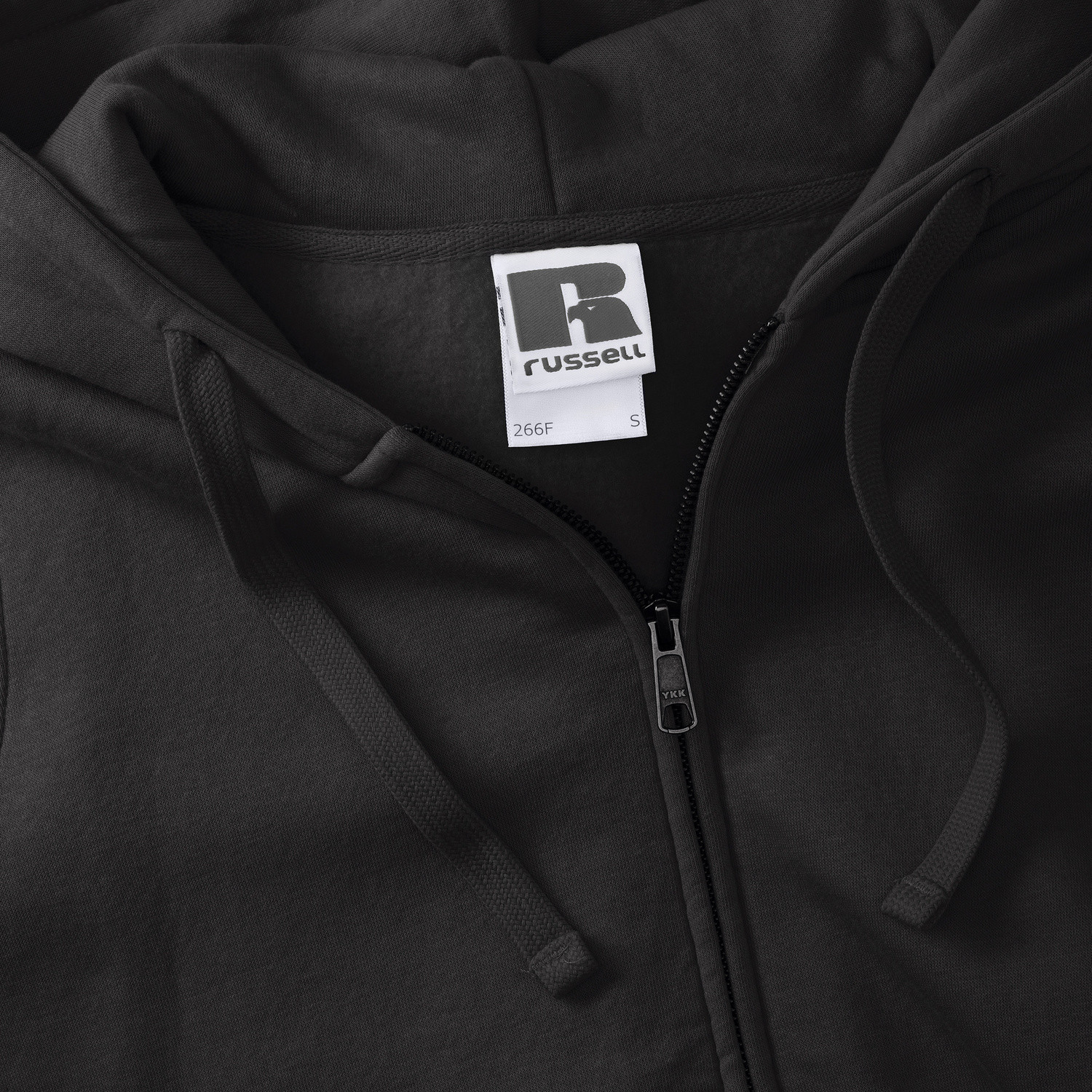 Black women's sweatshirt with hood and zipper Authentic Russell