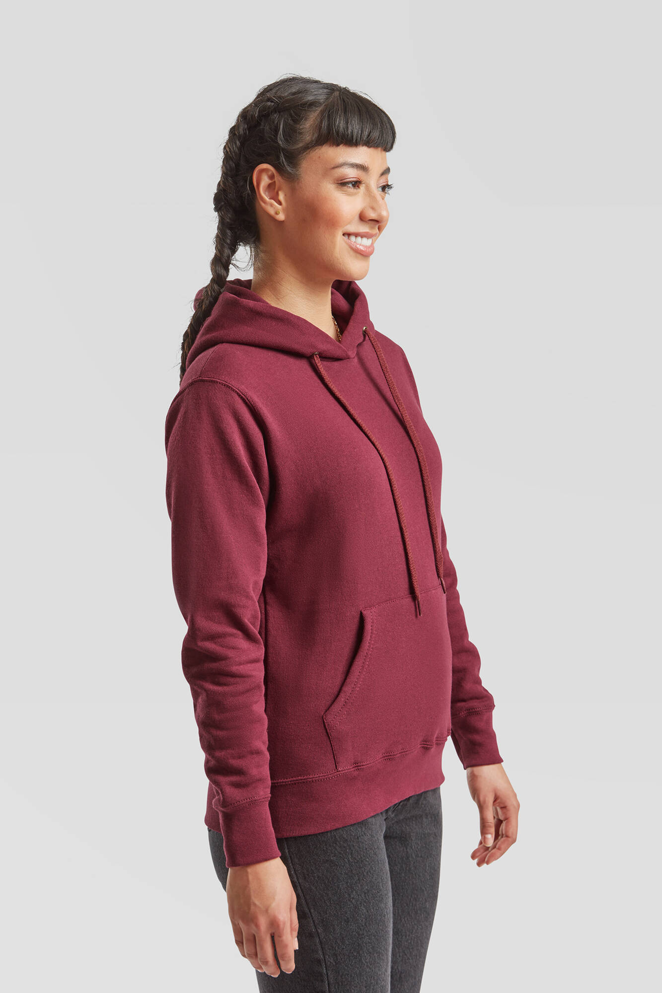Burgundy Hooded Sweat Fruit of the Loom