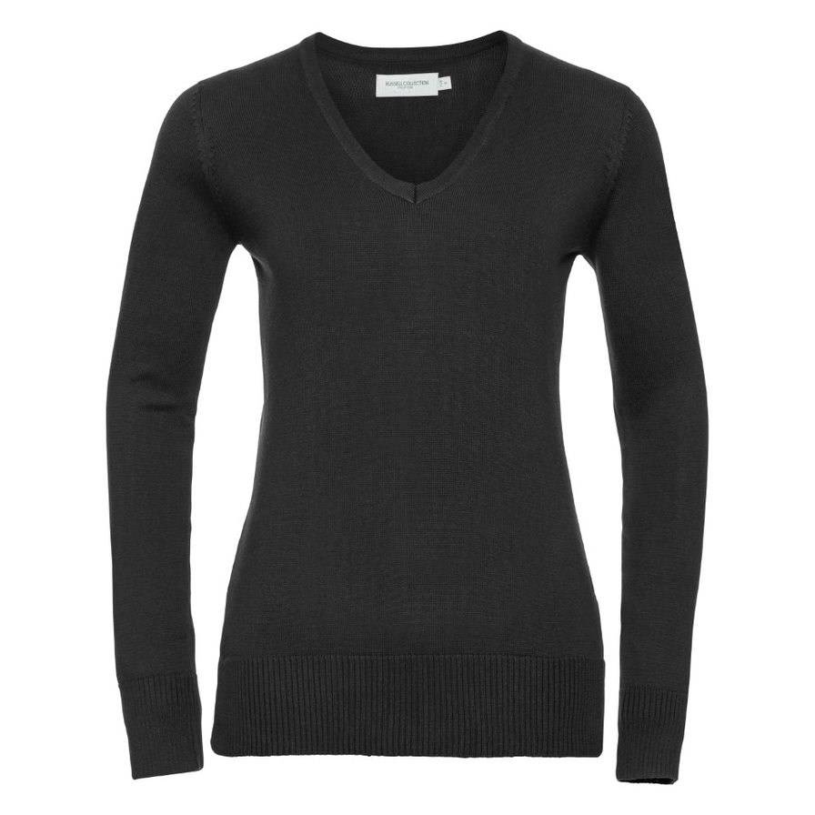 Women's knitted pullover with neckline V R710F 50/50 50% Cotton
50% acrylic CottonBlend TM weave 12 275g
