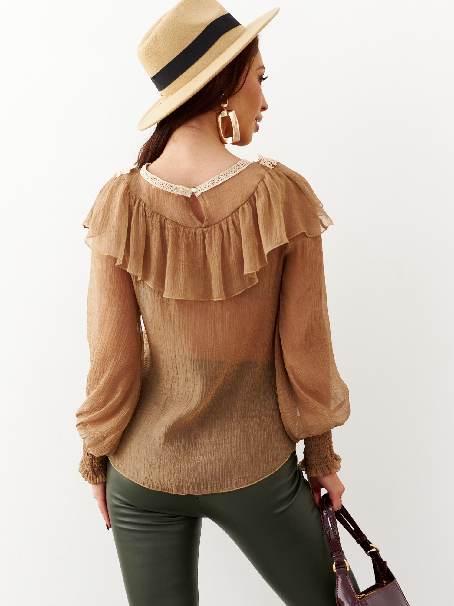 Caramel blouse Cocomore cmgBL1931.camel