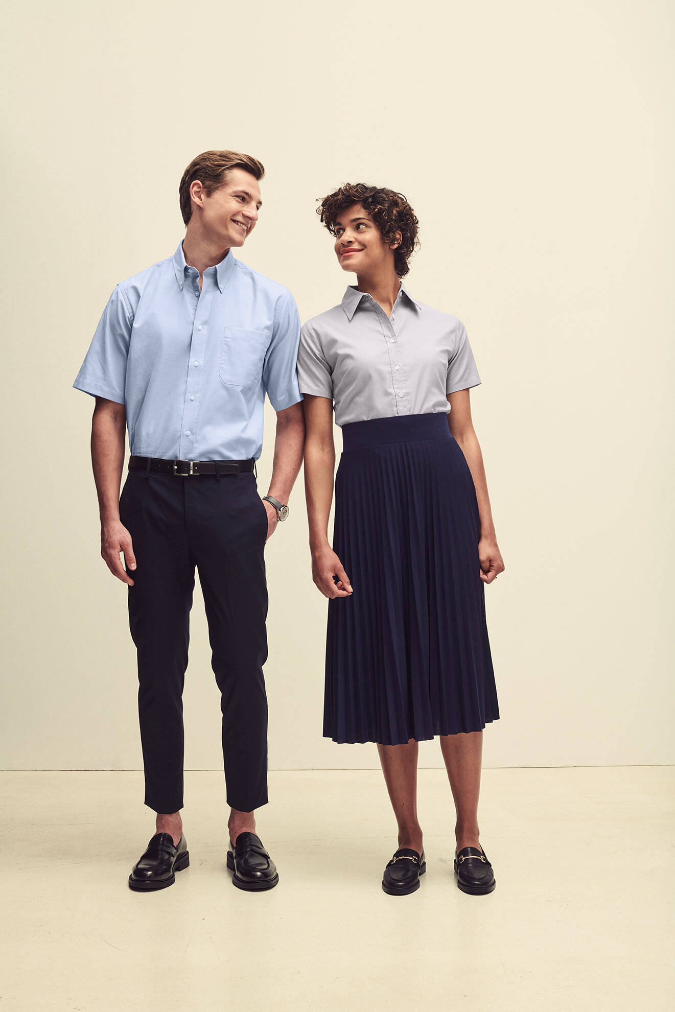 Grey classic shirt Oxford Fruit Of The Loom