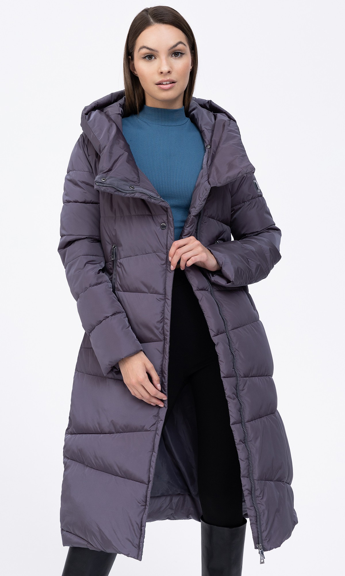 Grey hooded winter coat TIFFI-FIFI MERIBEL