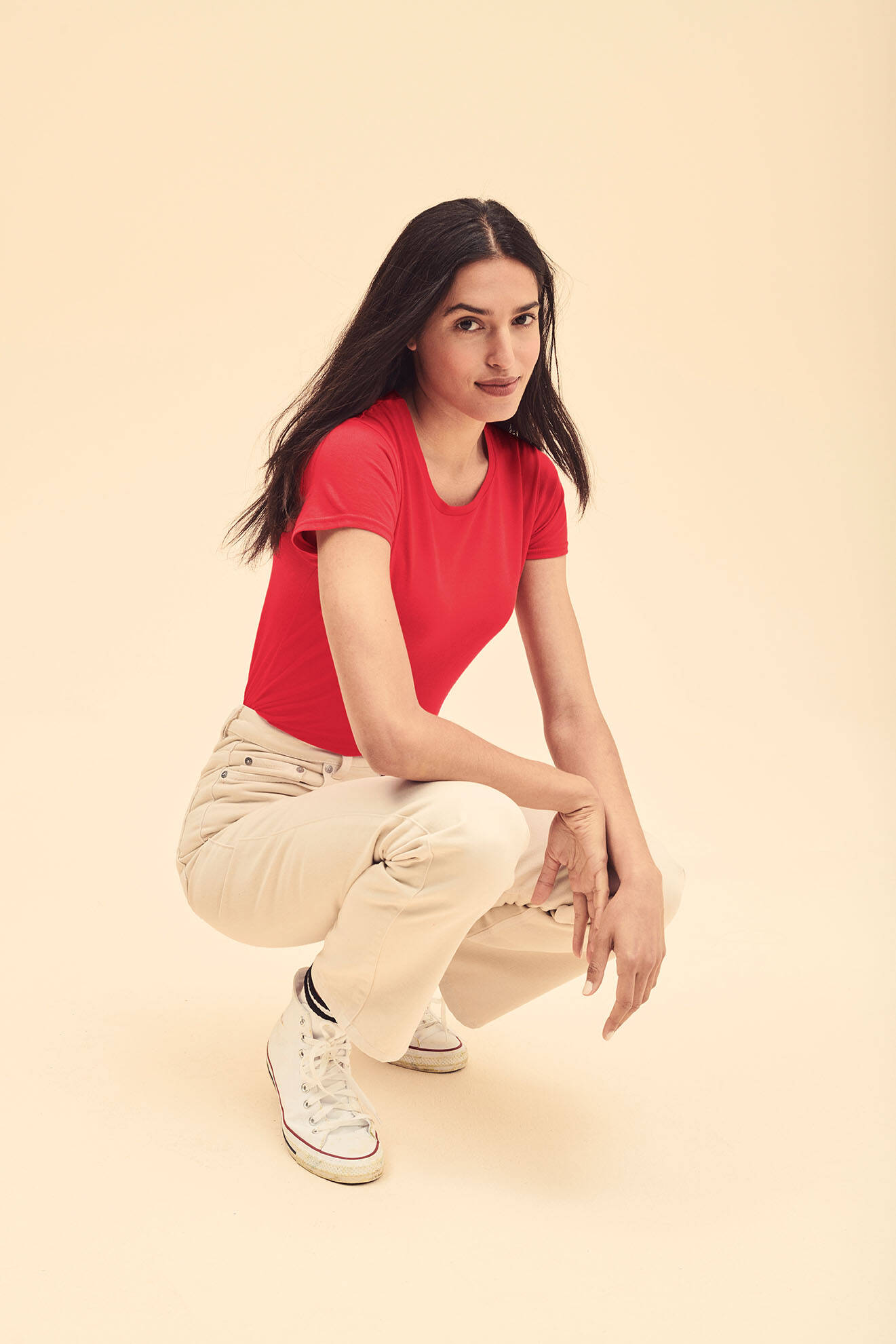 Iconic red Fruit of the Loom Women's T-shirt