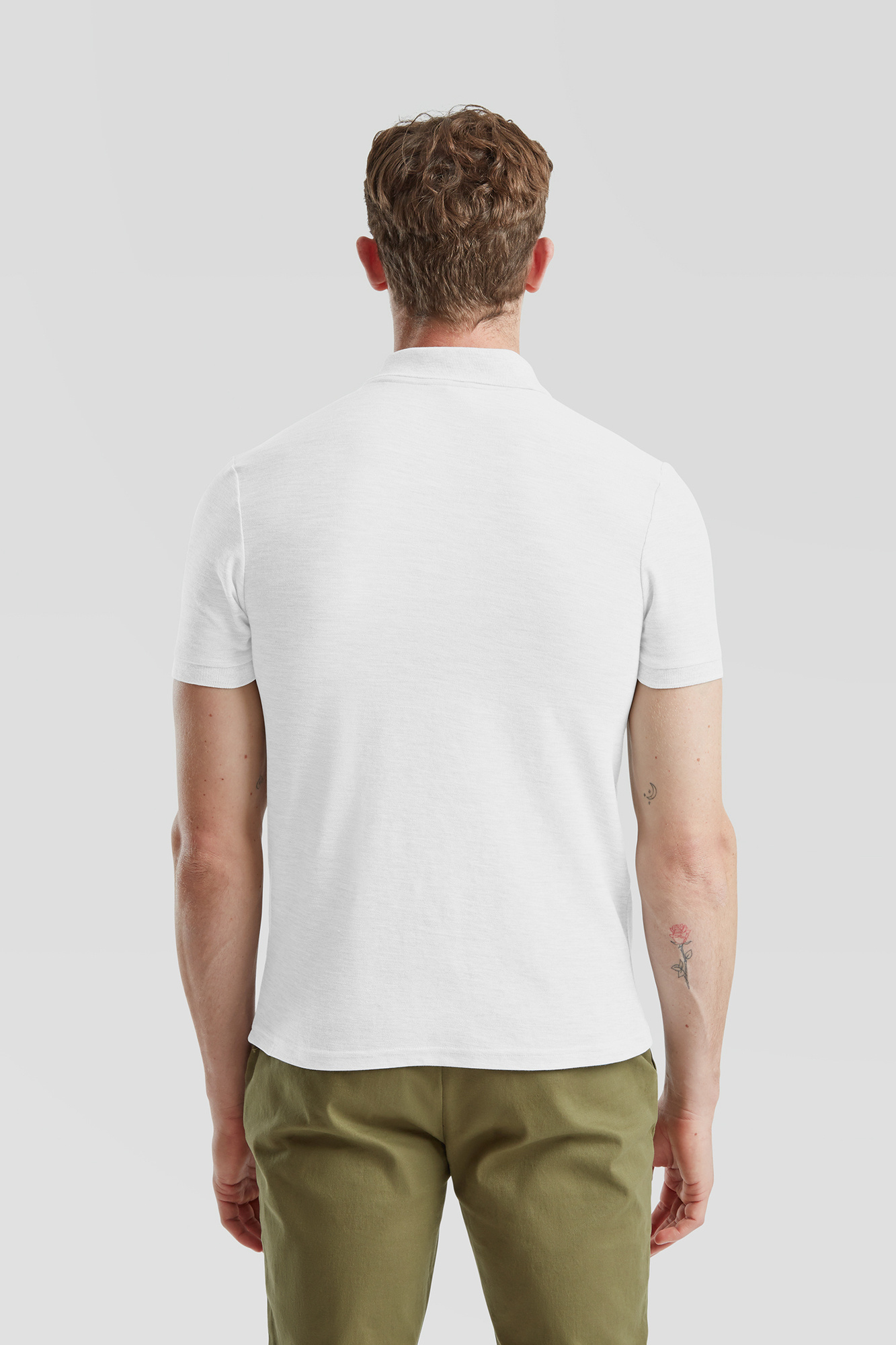 Biała koszulka męska polo Tailored Fit Friut of the Loom