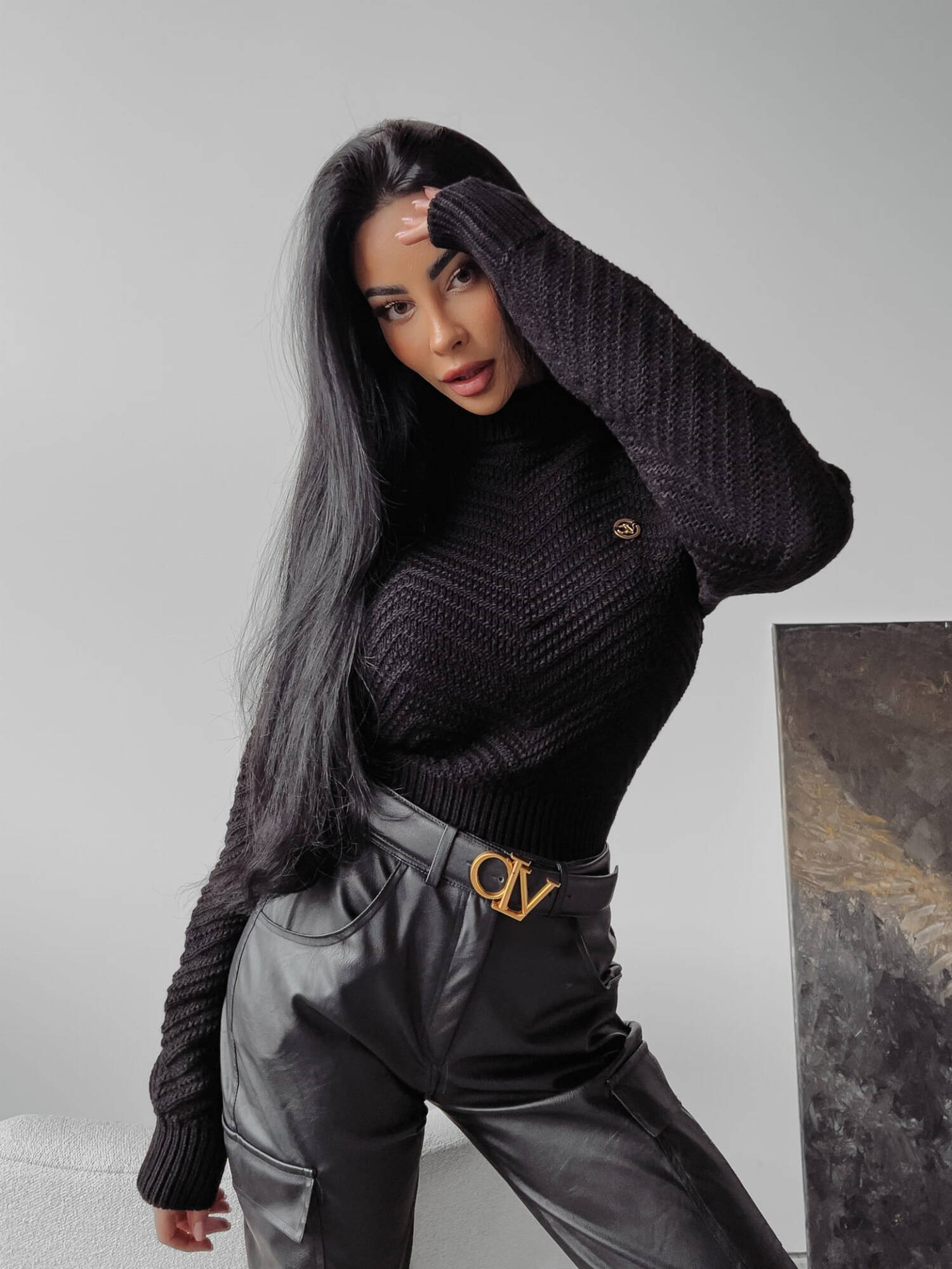 Black turtleneck EMMIE 2023 OLAVOGA