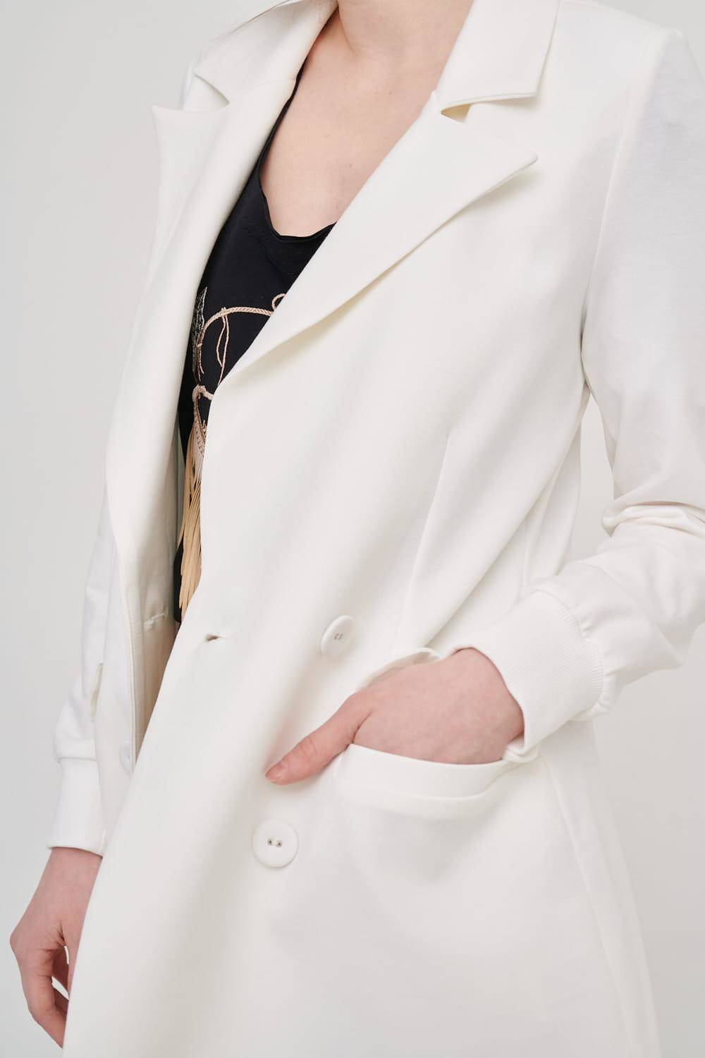 Ecru oversize double-breasted jacket Blue Shadow